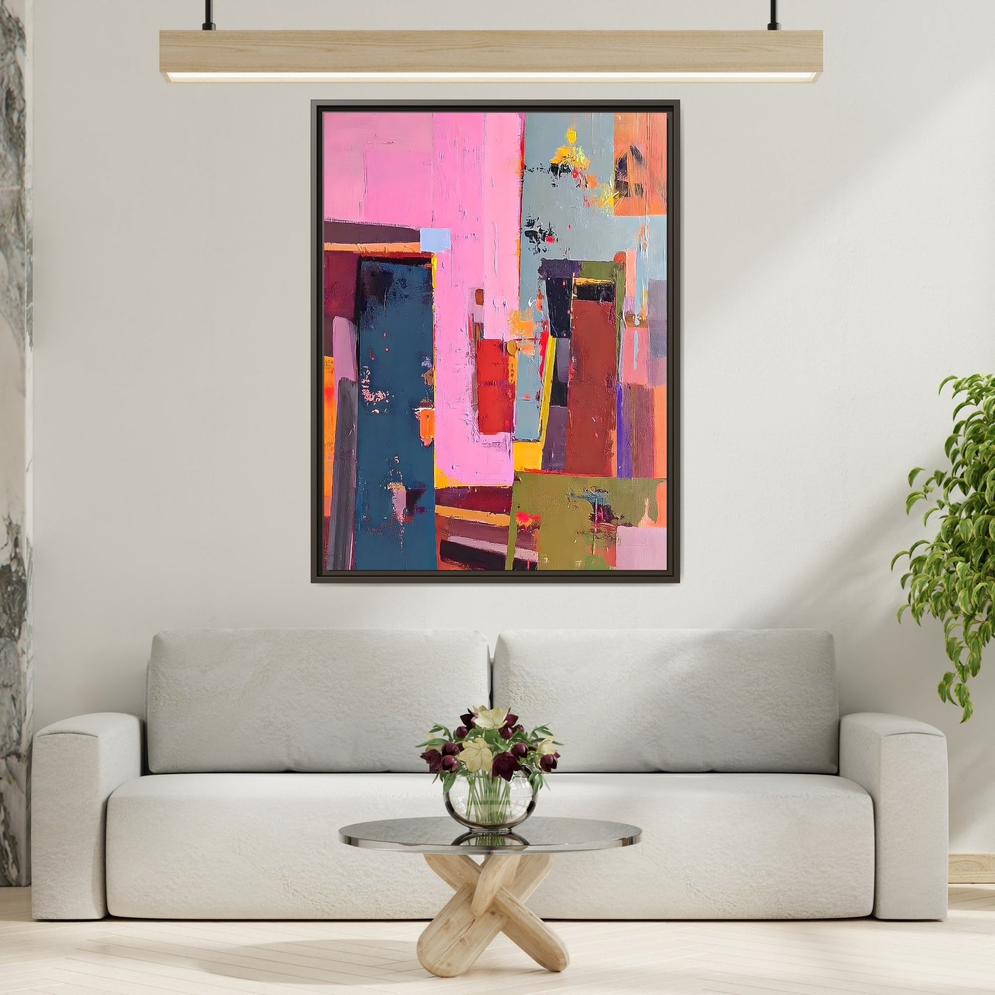 Framed Abstract Art Print - Modern Colorful Canvas Wall Decor - YesArtYes
