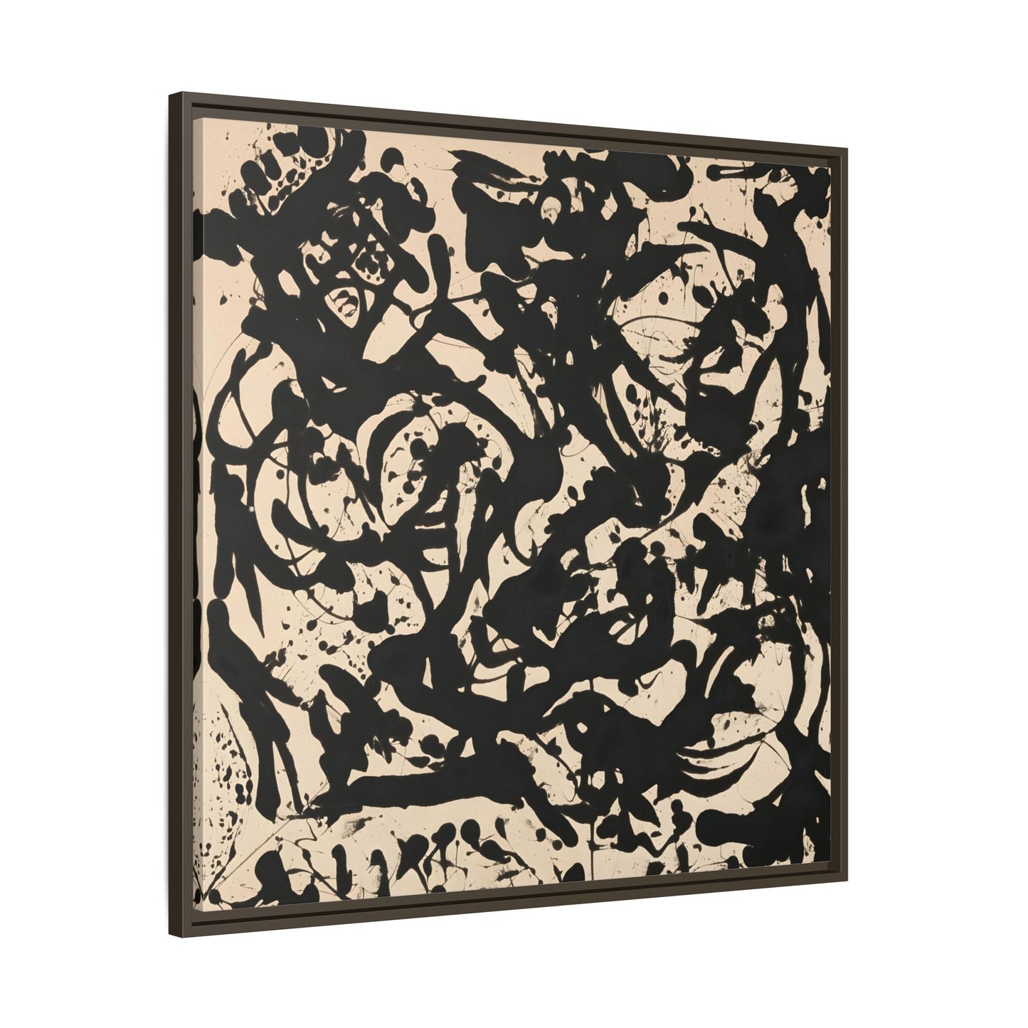 Framed Abstract Pollock Canvas Print - Famous Wall Art Prints