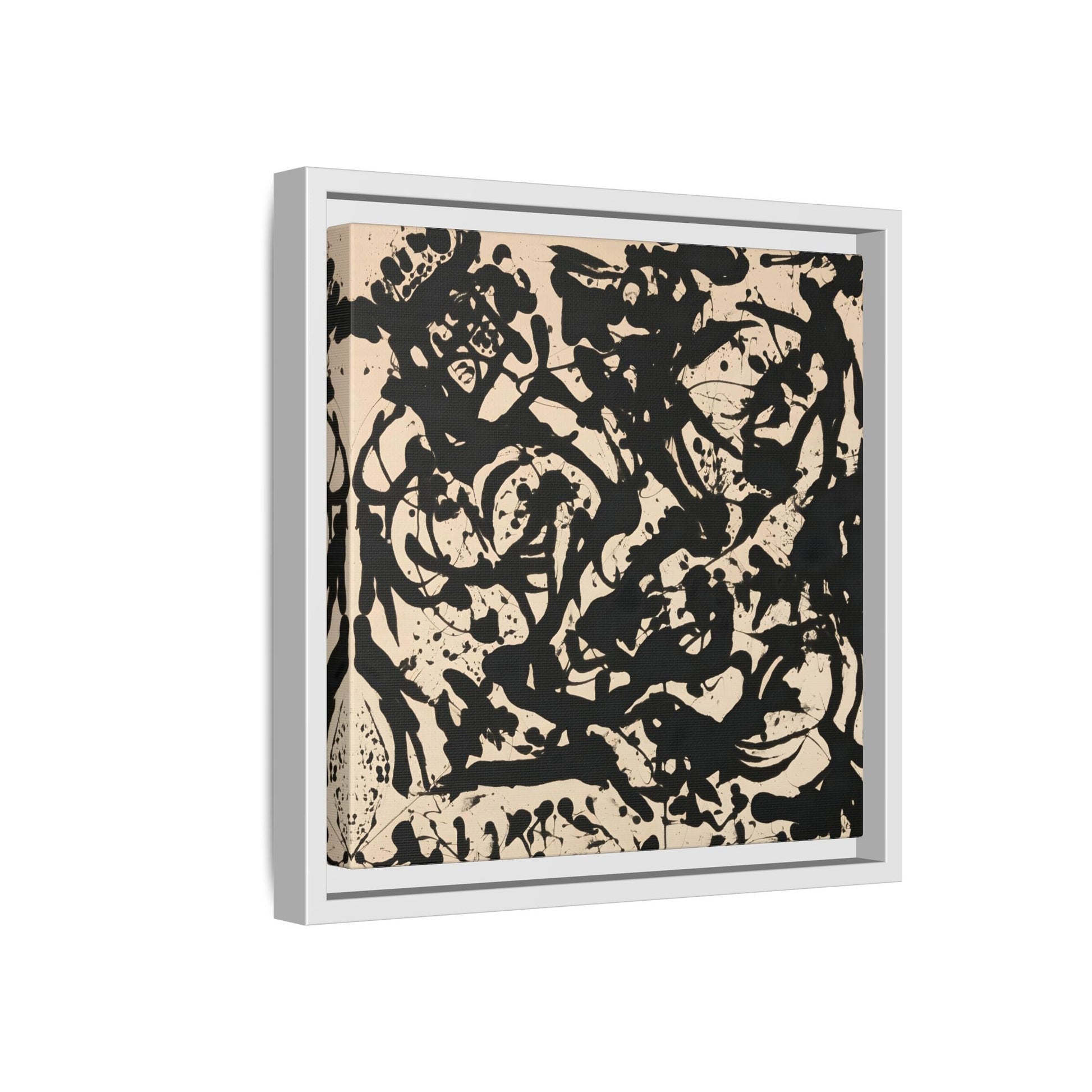 Framed Abstract Pollock Canvas Print - Famous Wall Art Prints - YesArtYes