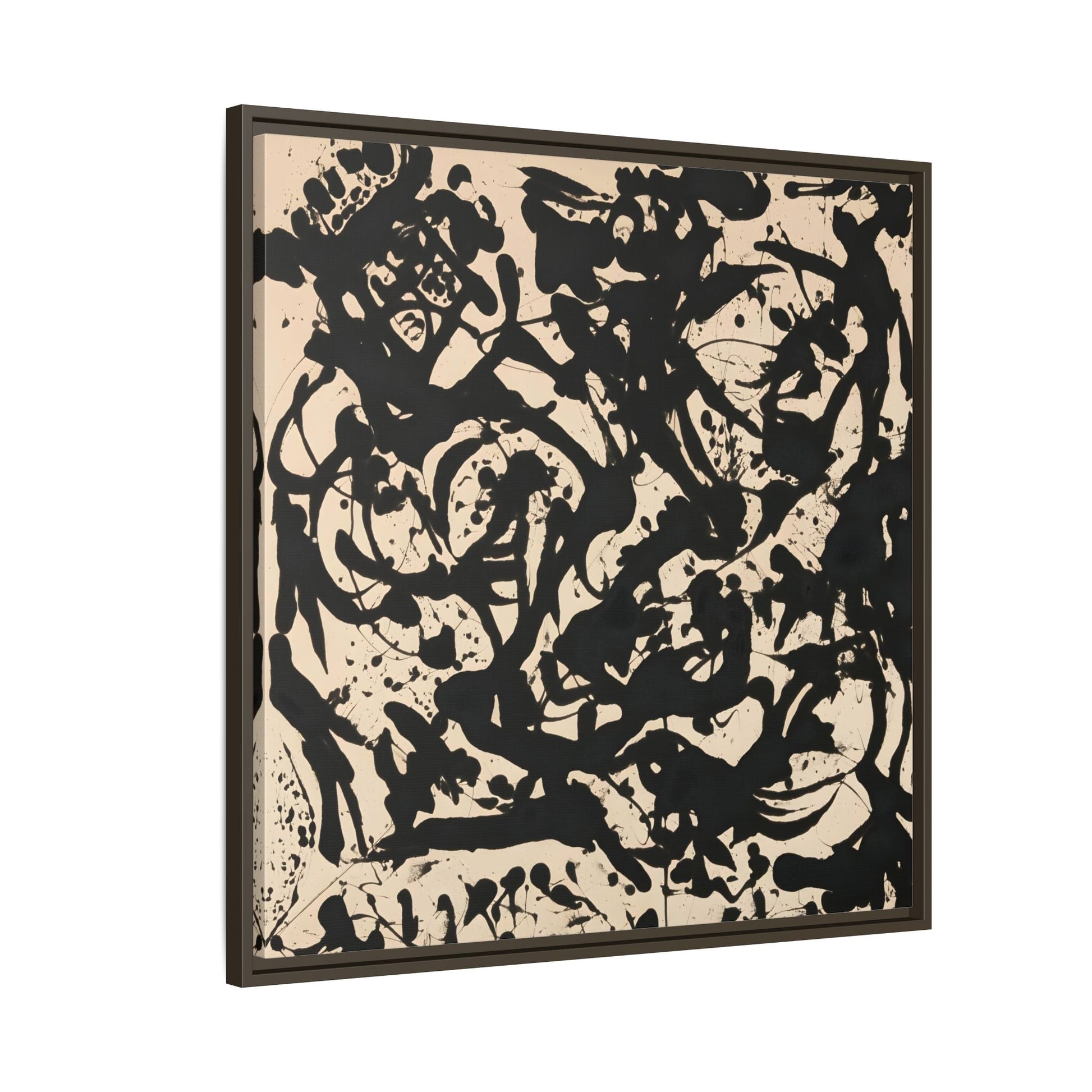 Framed Abstract Pollock Canvas Print - Famous Wall Art Prints - YesArtYes