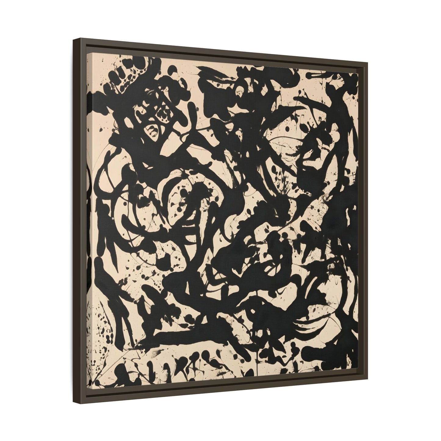 Framed Abstract Pollock Canvas Print - Famous Wall Art Prints - YesArtYes