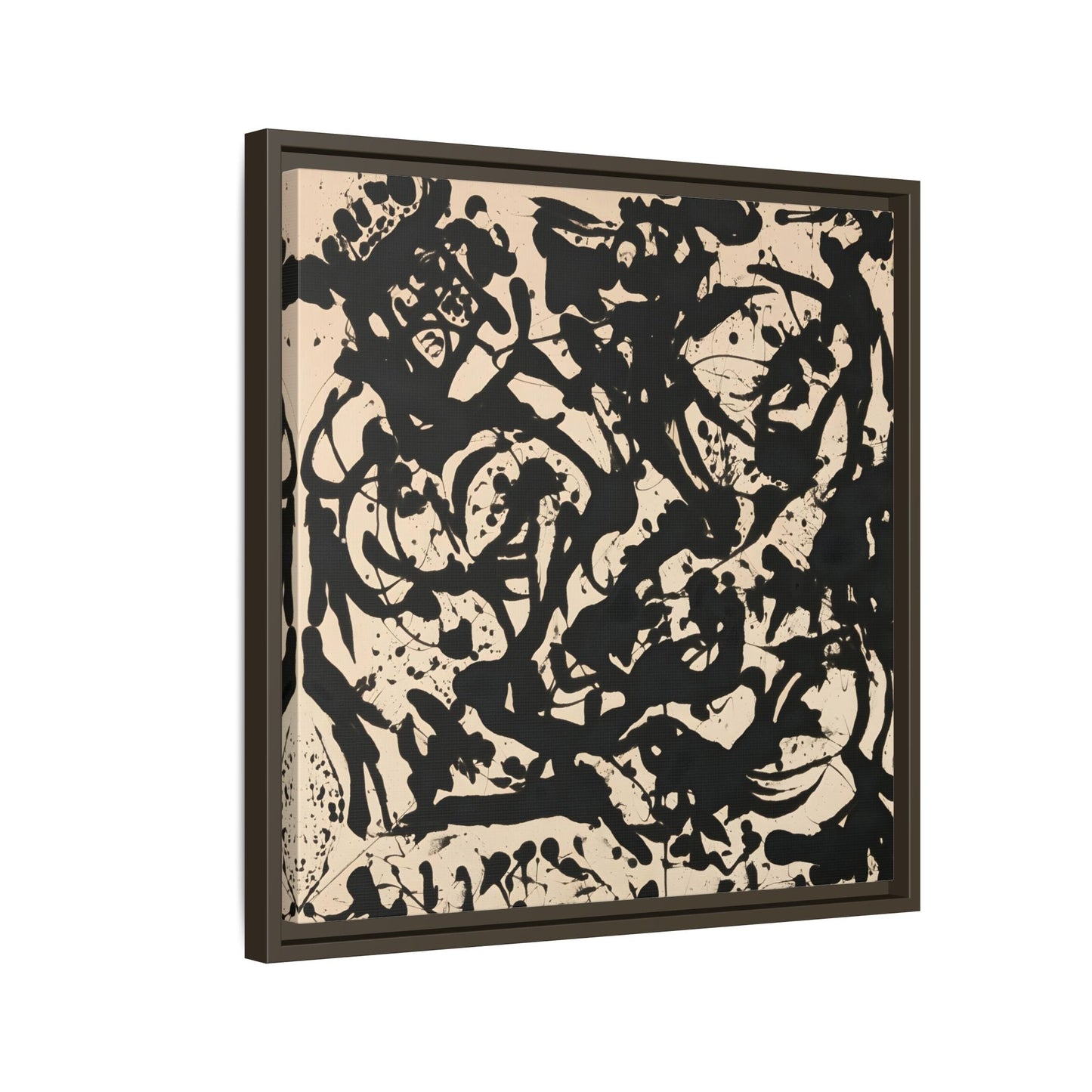 Framed Abstract Pollock Canvas Print - Famous Wall Art Prints - YesArtYes