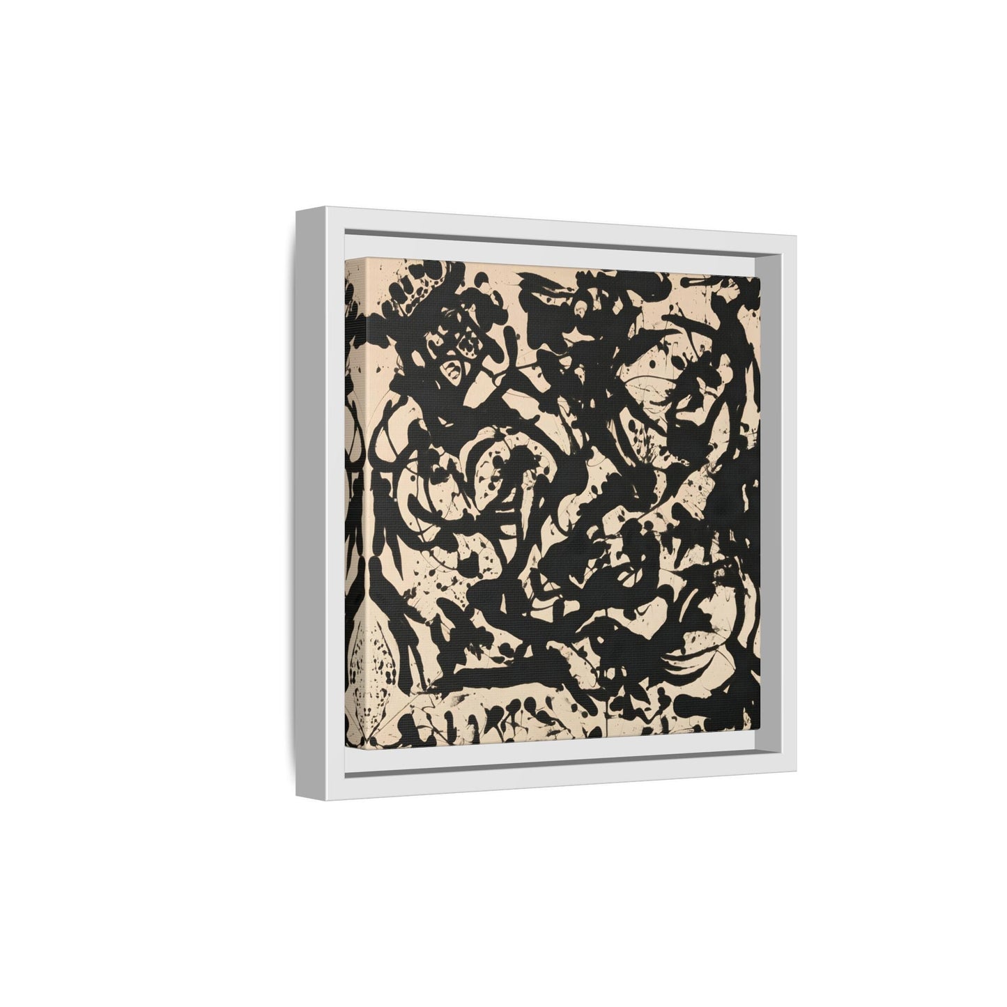 Framed Abstract Pollock Canvas Print - Famous Wall Art Prints - YesArtYes