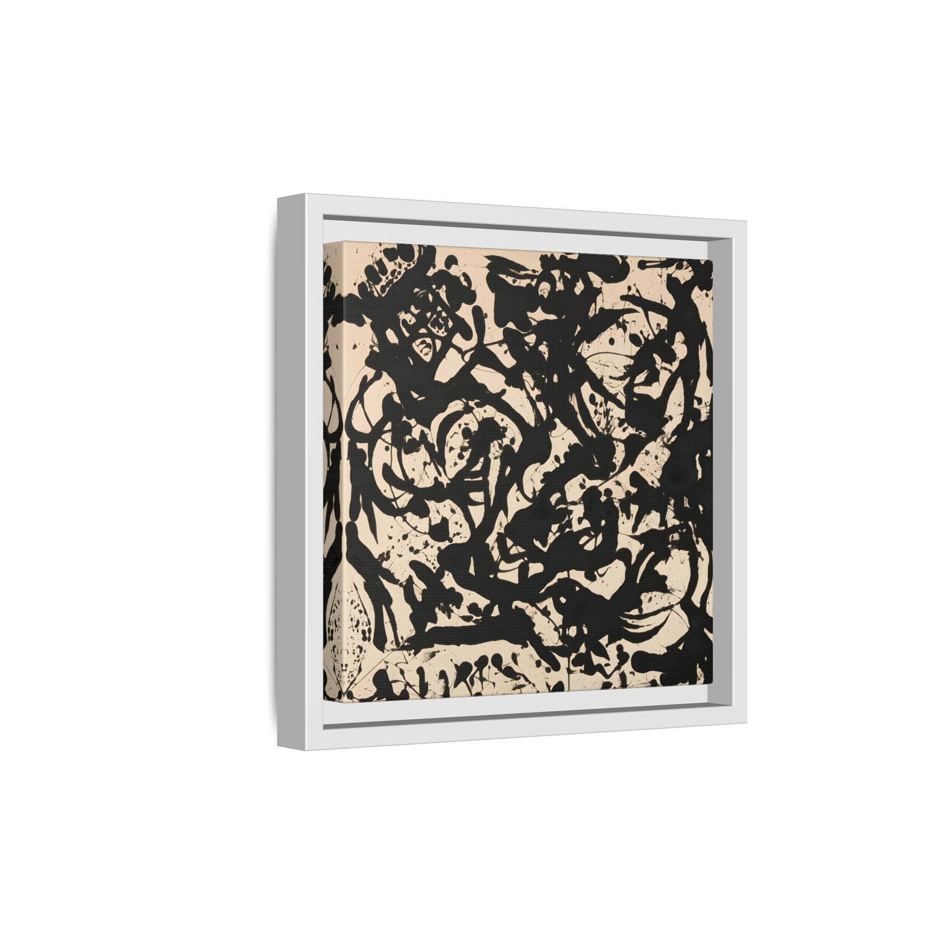 Framed Abstract Pollock Canvas Print - Famous Wall Art Prints - YesArtYes