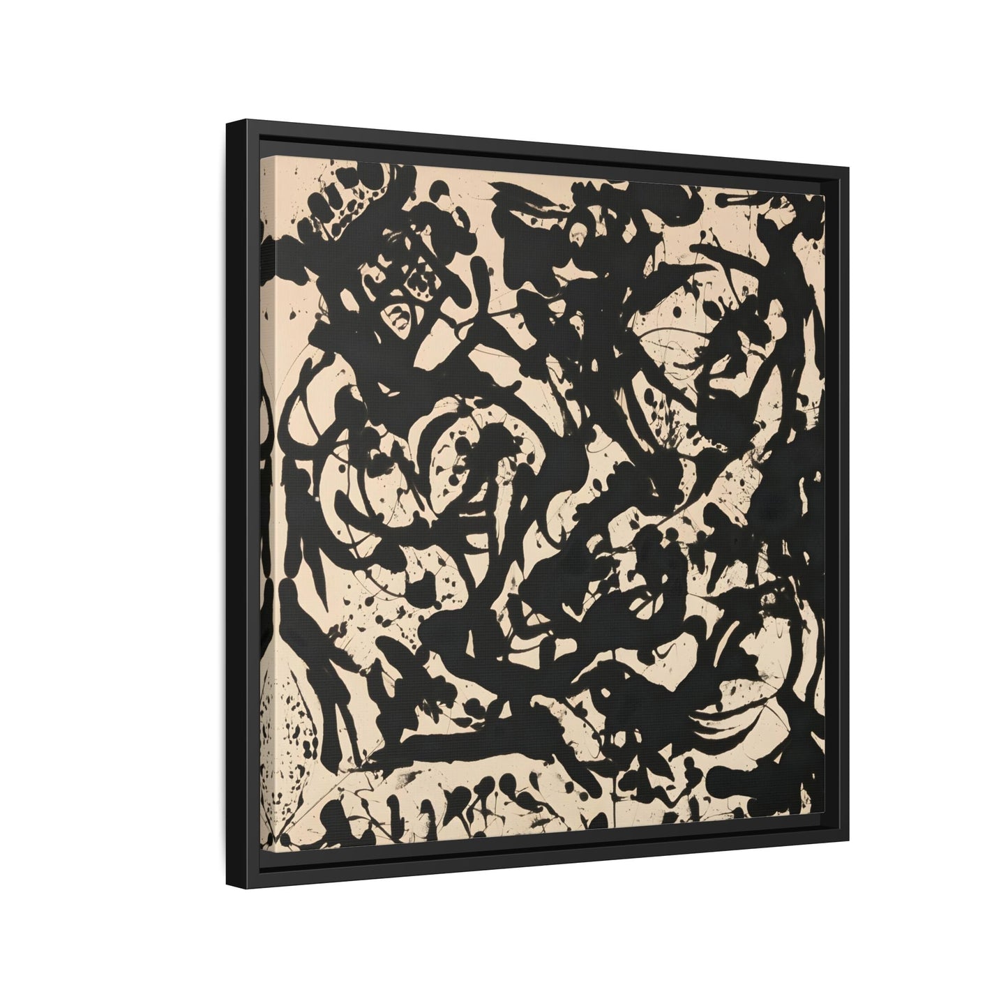 Framed Abstract Pollock Canvas Print - Famous Wall Art Prints - YesArtYes