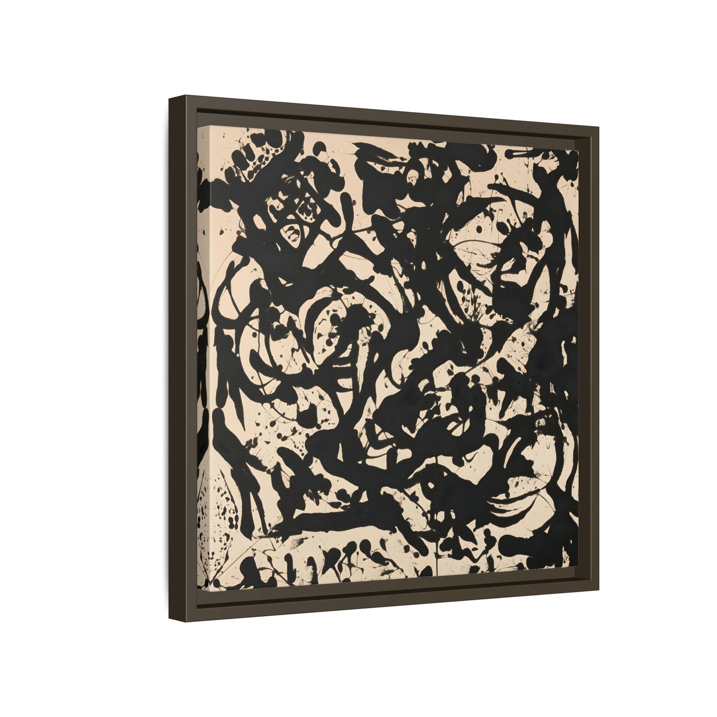 Framed Abstract Pollock Canvas Print - Famous Wall Art Prints - YesArtYes