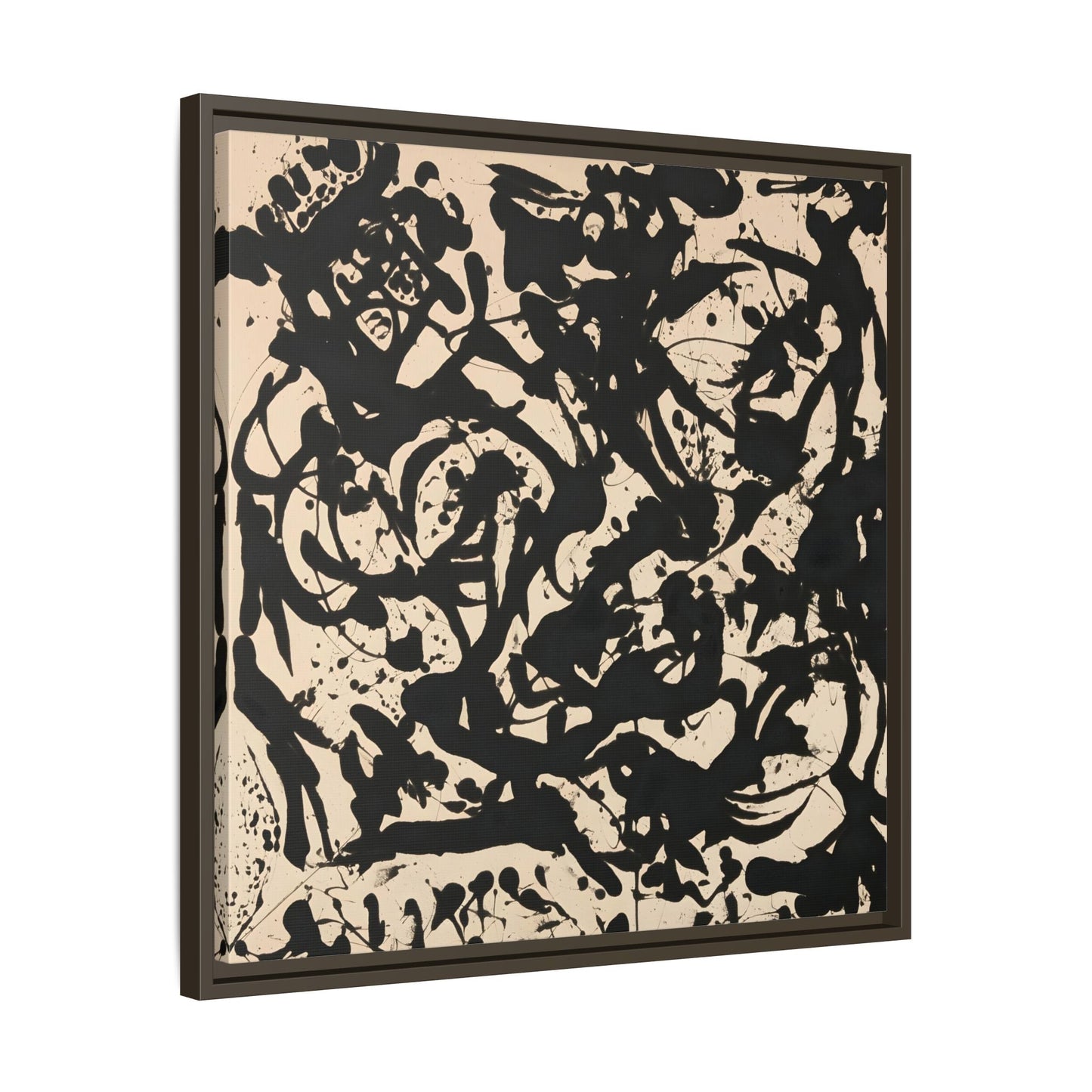 Framed Abstract Pollock Canvas Print - Famous Wall Art Prints