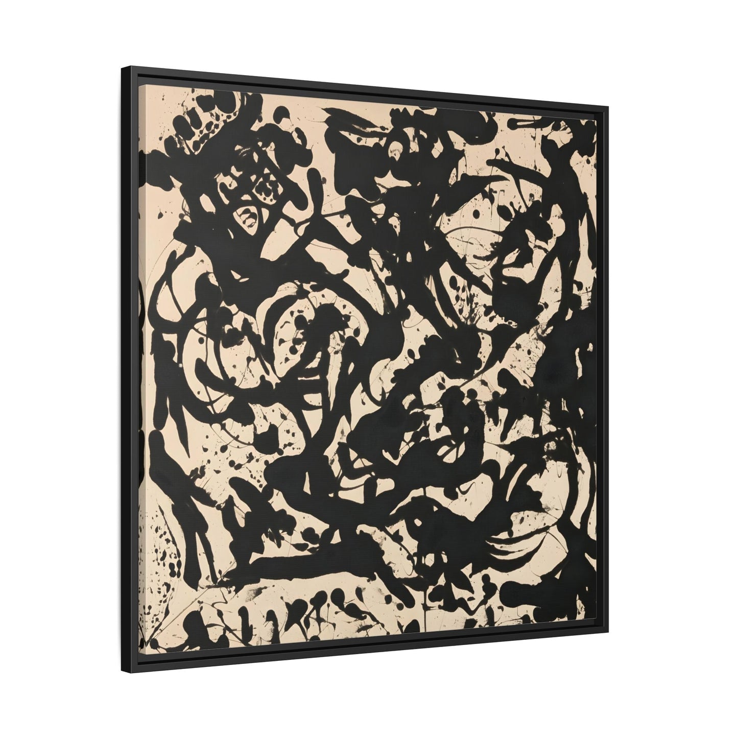 Framed Abstract Pollock Canvas Print - Famous Wall Art Prints