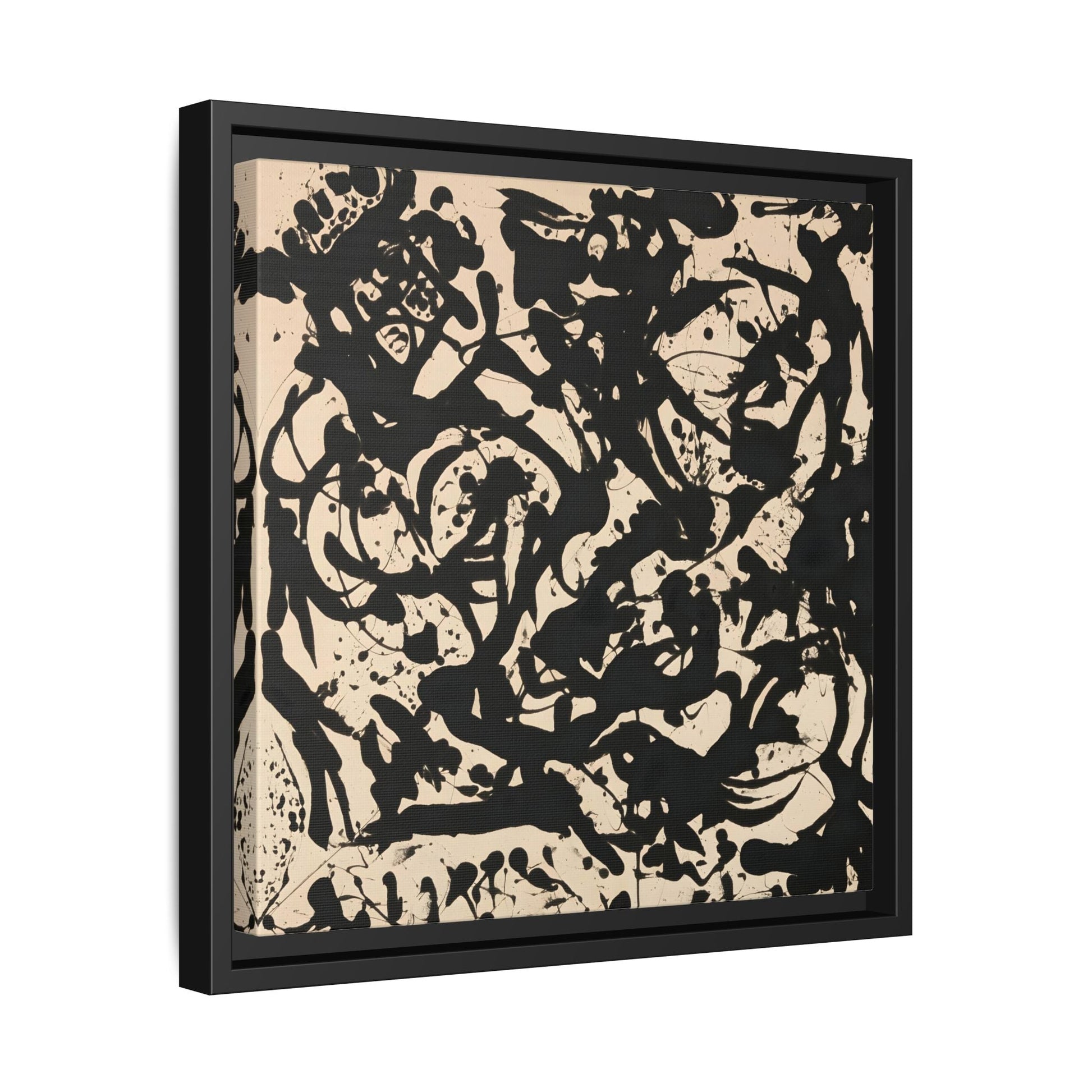 Framed Abstract Pollock Canvas Print - Famous Wall Art Prints