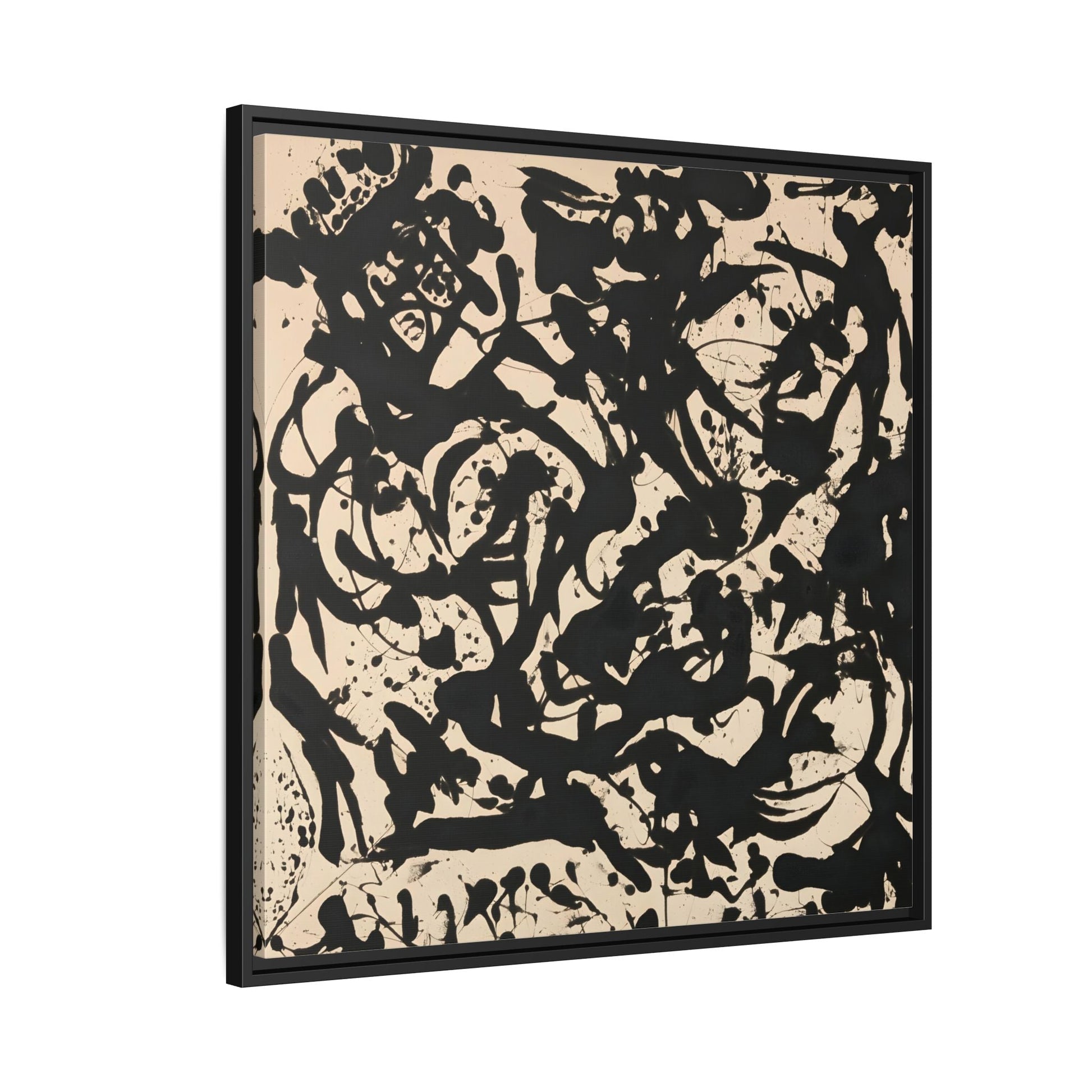Framed Abstract Pollock Canvas Print - Famous Wall Art Prints - YesArtYes