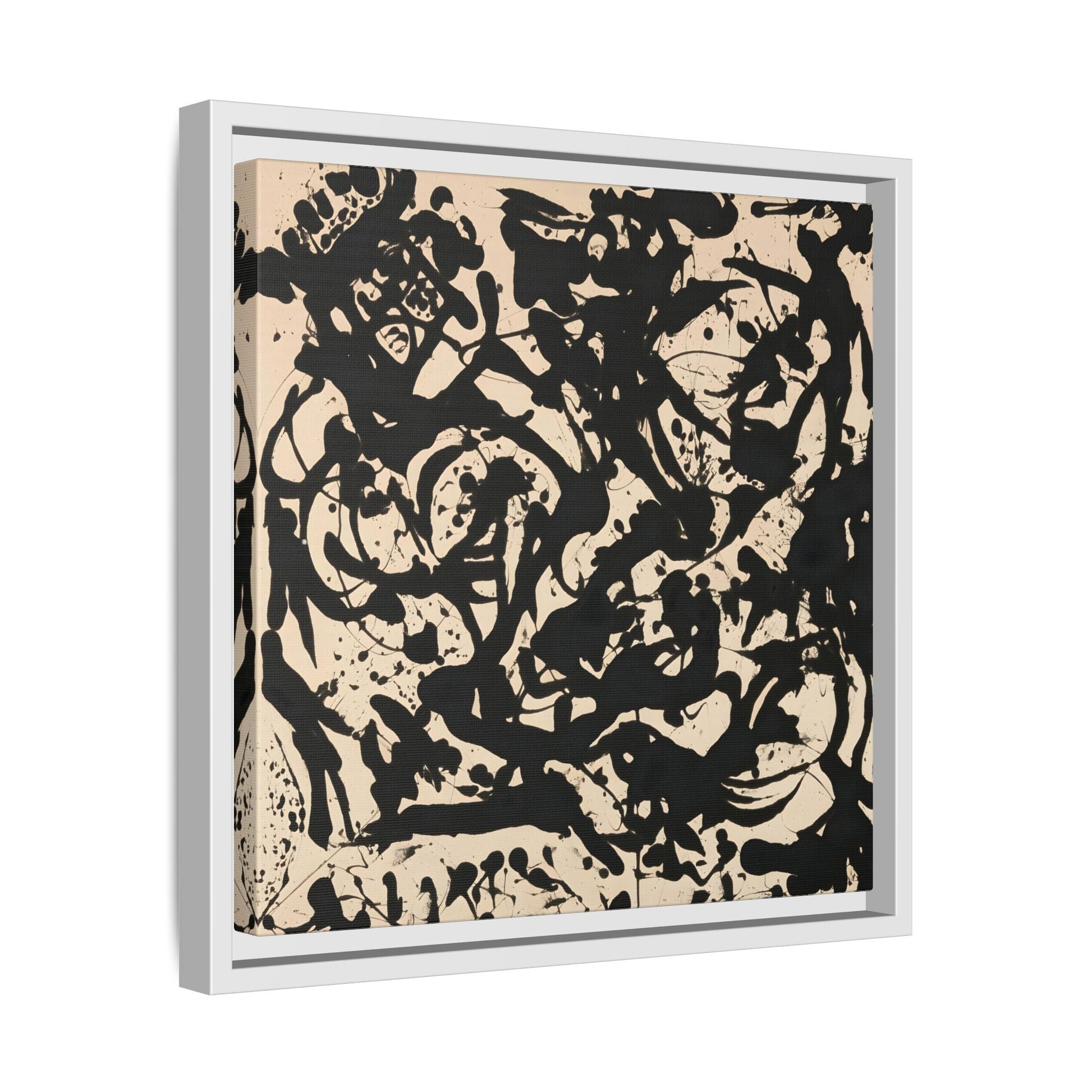 Framed Abstract Pollock Canvas Print - Famous Wall Art Prints