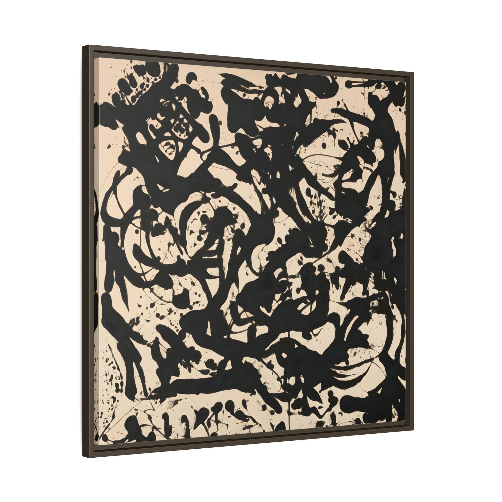 Framed Abstract Pollock Canvas Print - Famous Wall Art Prints - YesArtYes