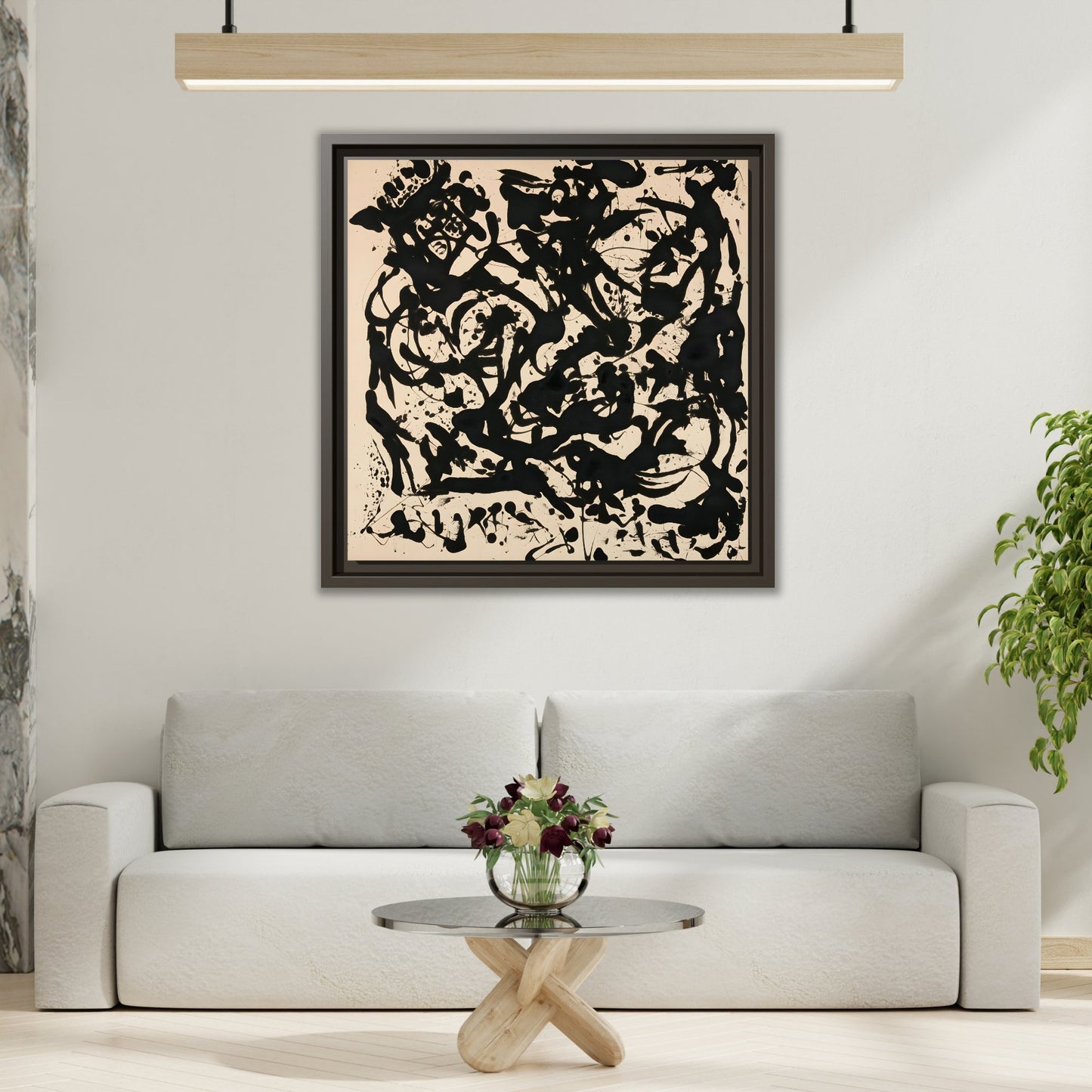 Framed Abstract Pollock Canvas Print - Famous Wall Art Prints - YesArtYes