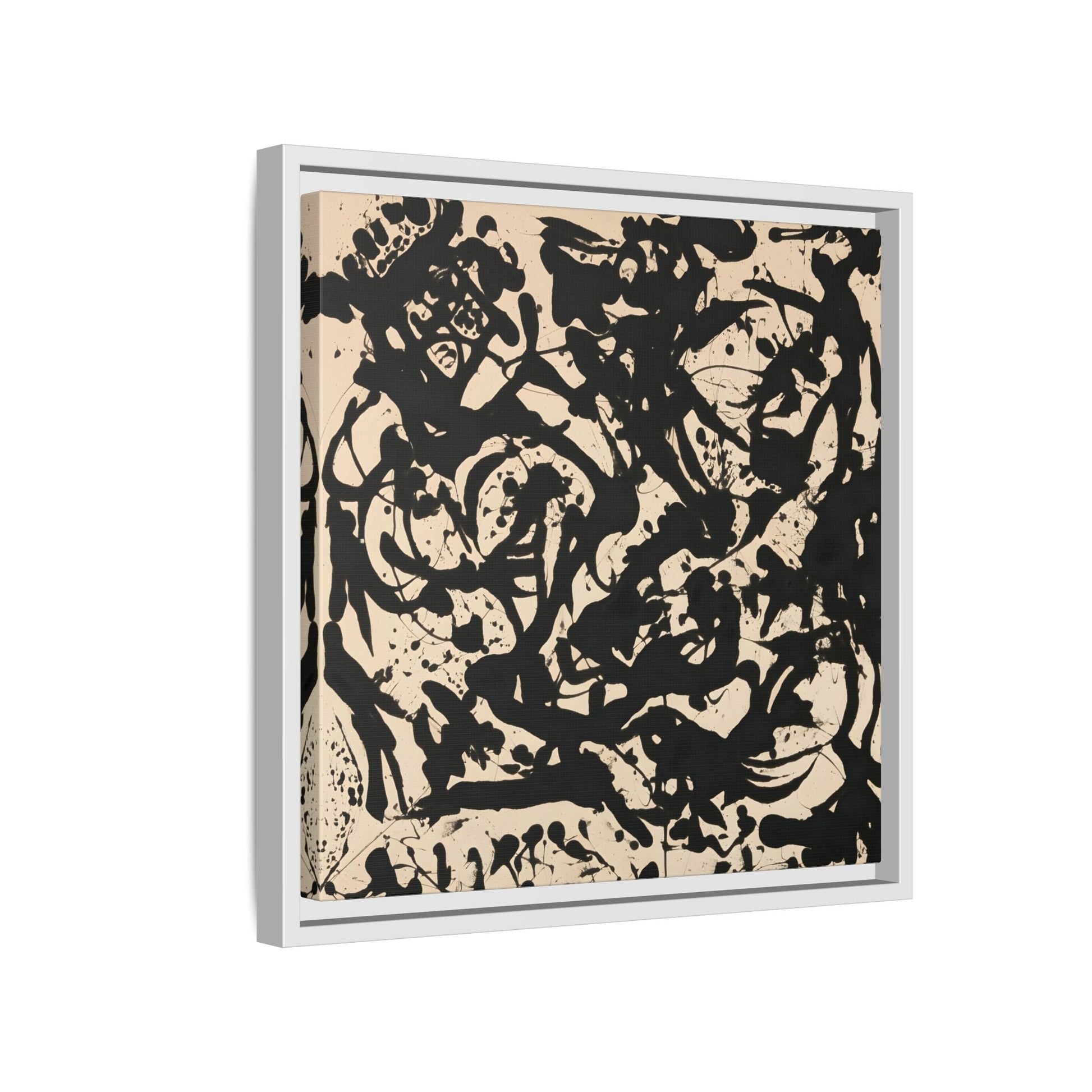Framed Abstract Pollock Canvas Print - Famous Wall Art Prints - YesArtYes