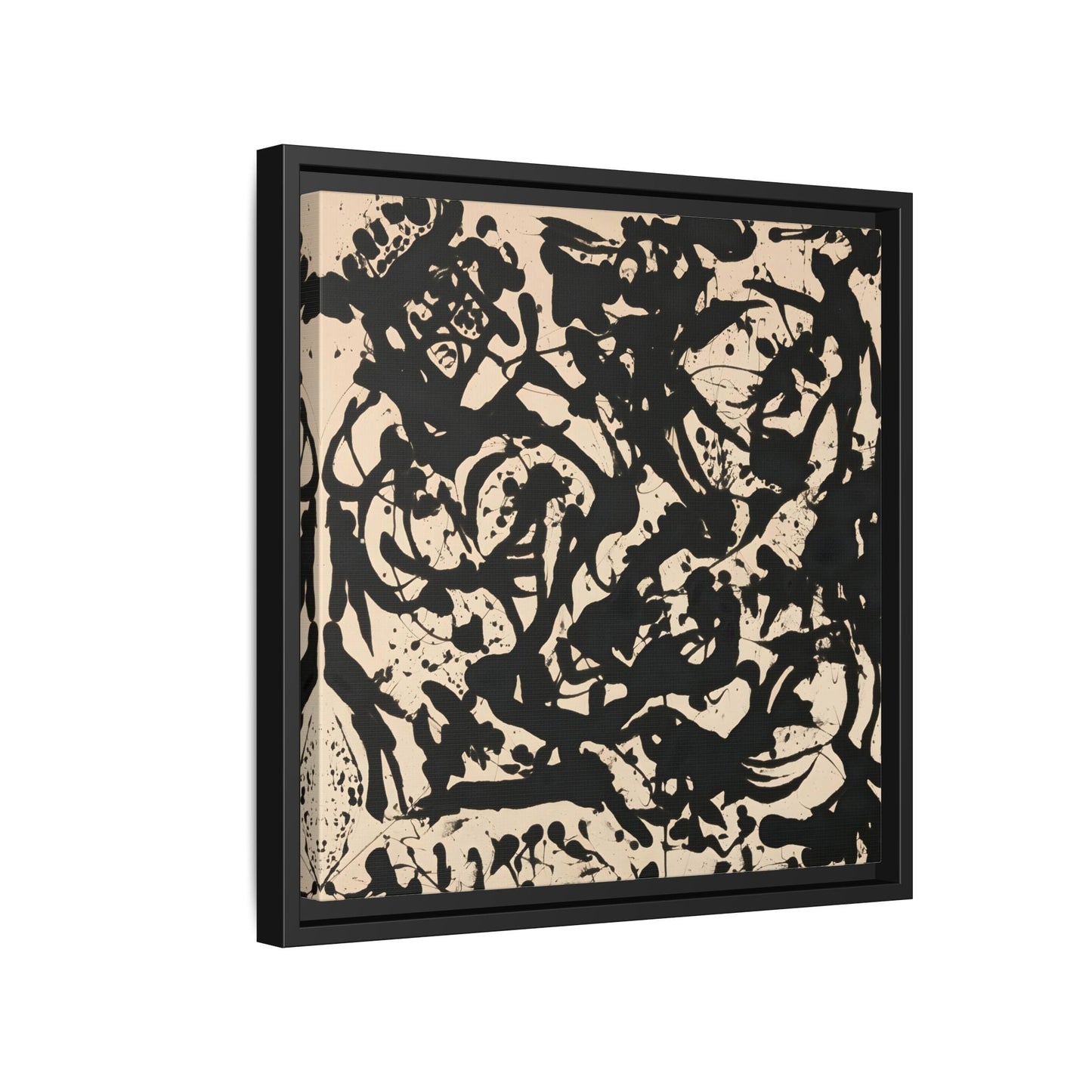 Framed Abstract Pollock Canvas Print - Famous Wall Art Prints - YesArtYes