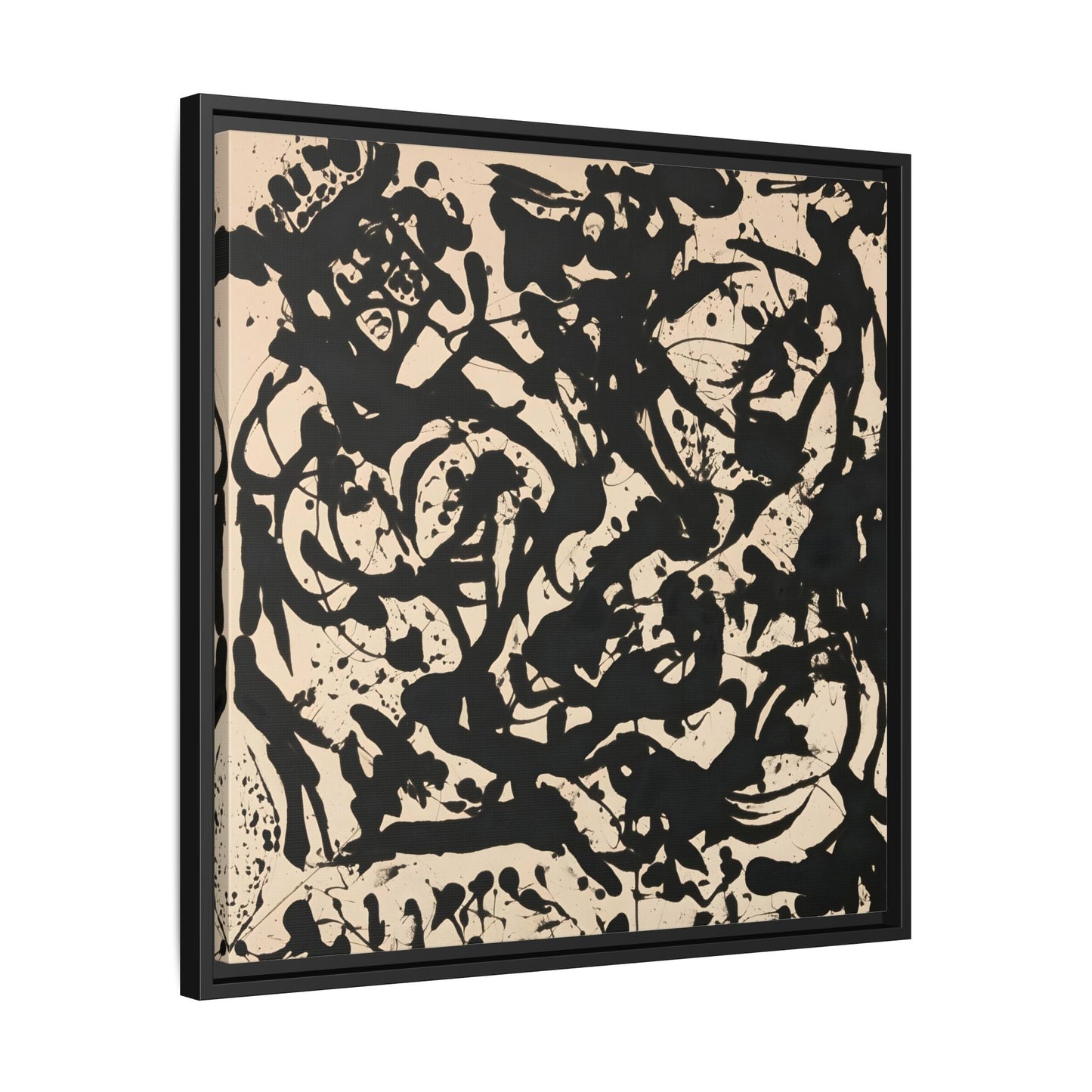 Framed Abstract Pollock Canvas Print - Famous Wall Art Prints