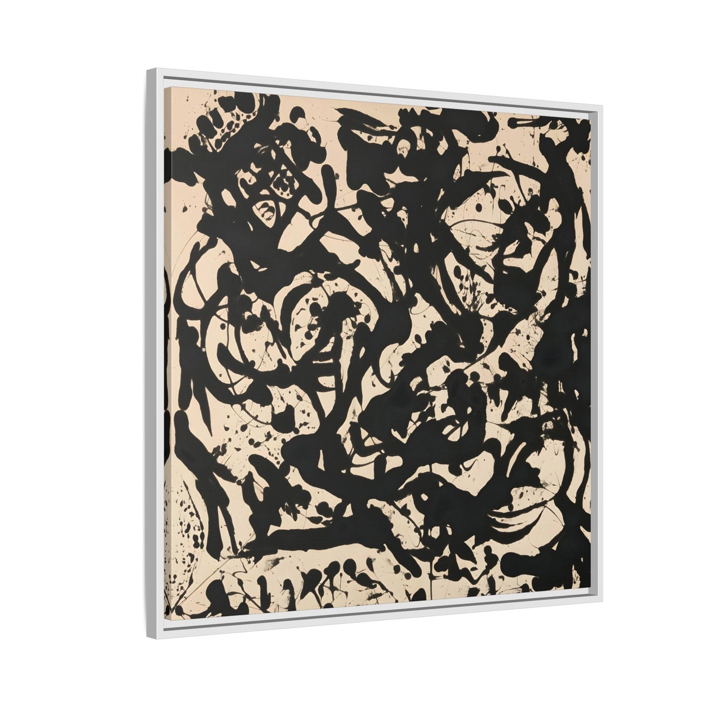 Framed Abstract Pollock Canvas Print - Famous Wall Art Prints - YesArtYes