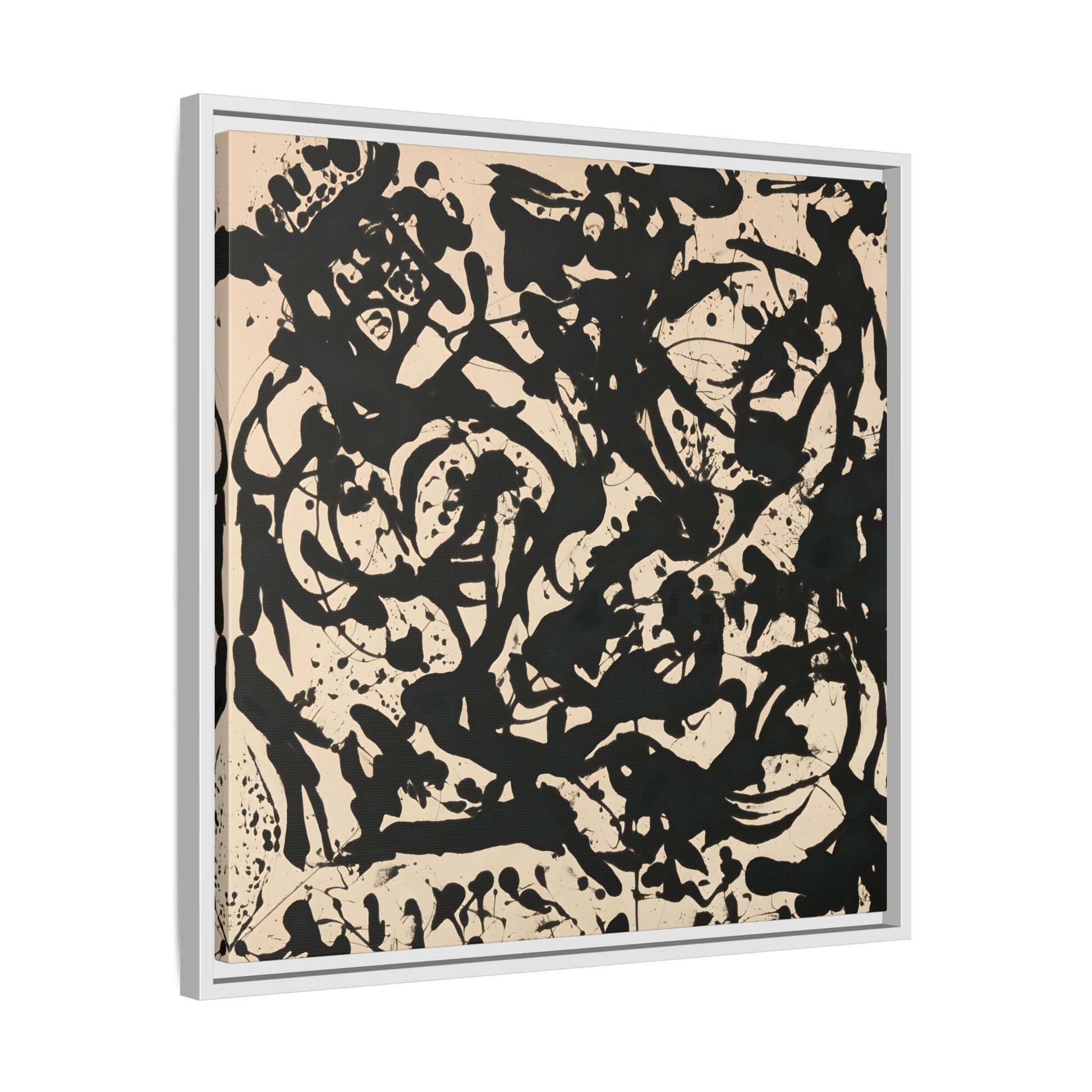 Framed Abstract Pollock Canvas Print - Famous Wall Art Prints