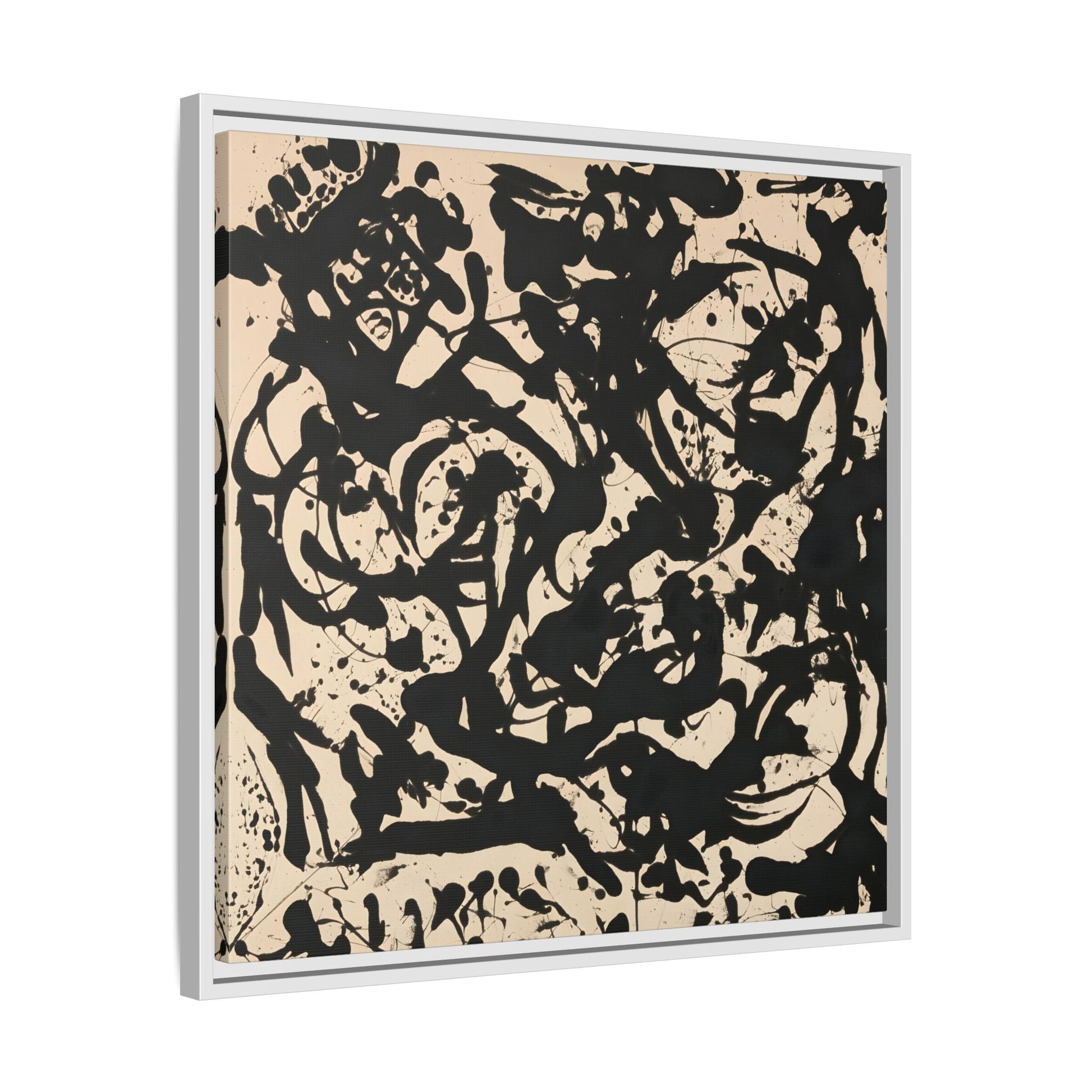 Framed Abstract Pollock Canvas Print - Famous Wall Art Prints - YesArtYes