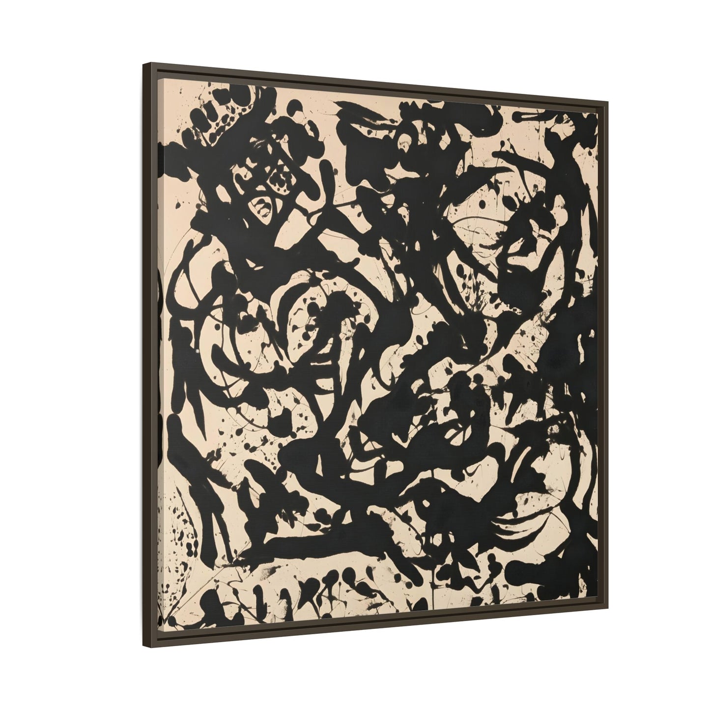 Framed Abstract Pollock Canvas Print - Famous Wall Art Prints - YesArtYes