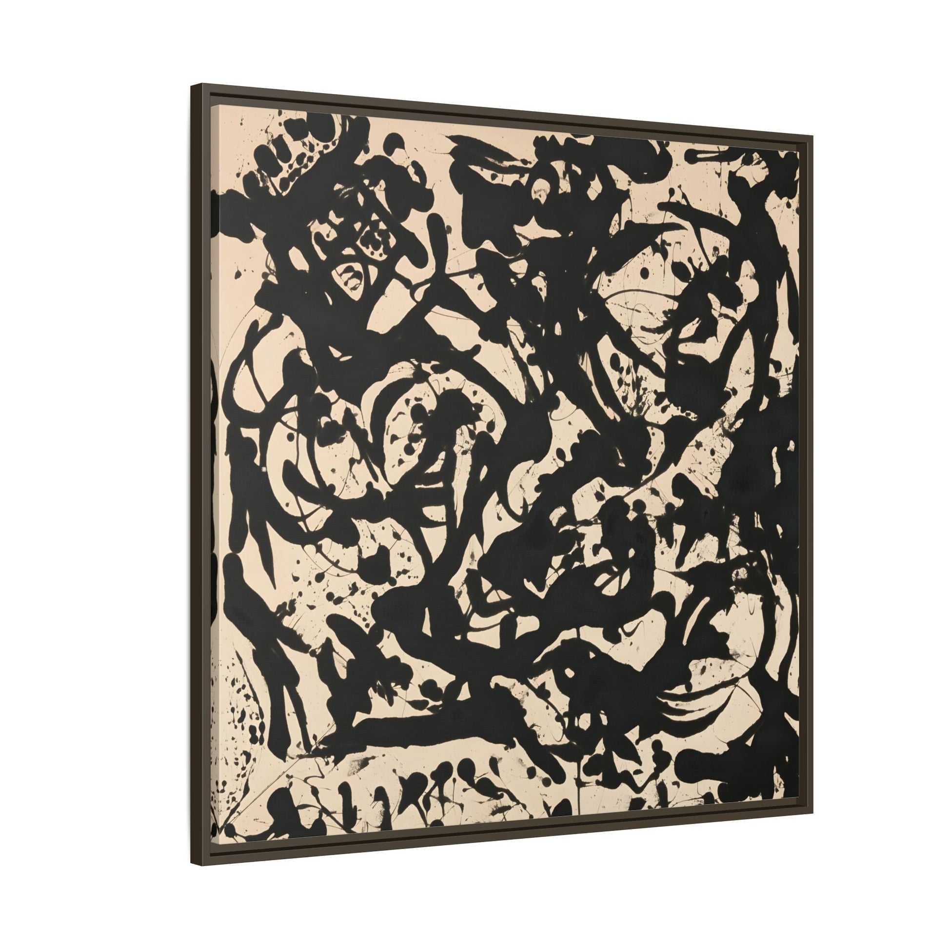Framed Abstract Pollock Canvas Print - Famous Wall Art Prints - YesArtYes