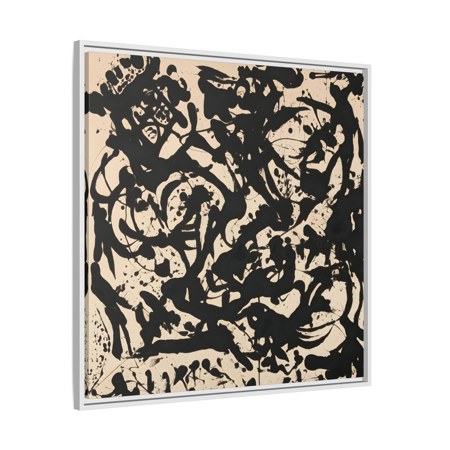 Framed Abstract Pollock Canvas Print - Famous Wall Art Prints