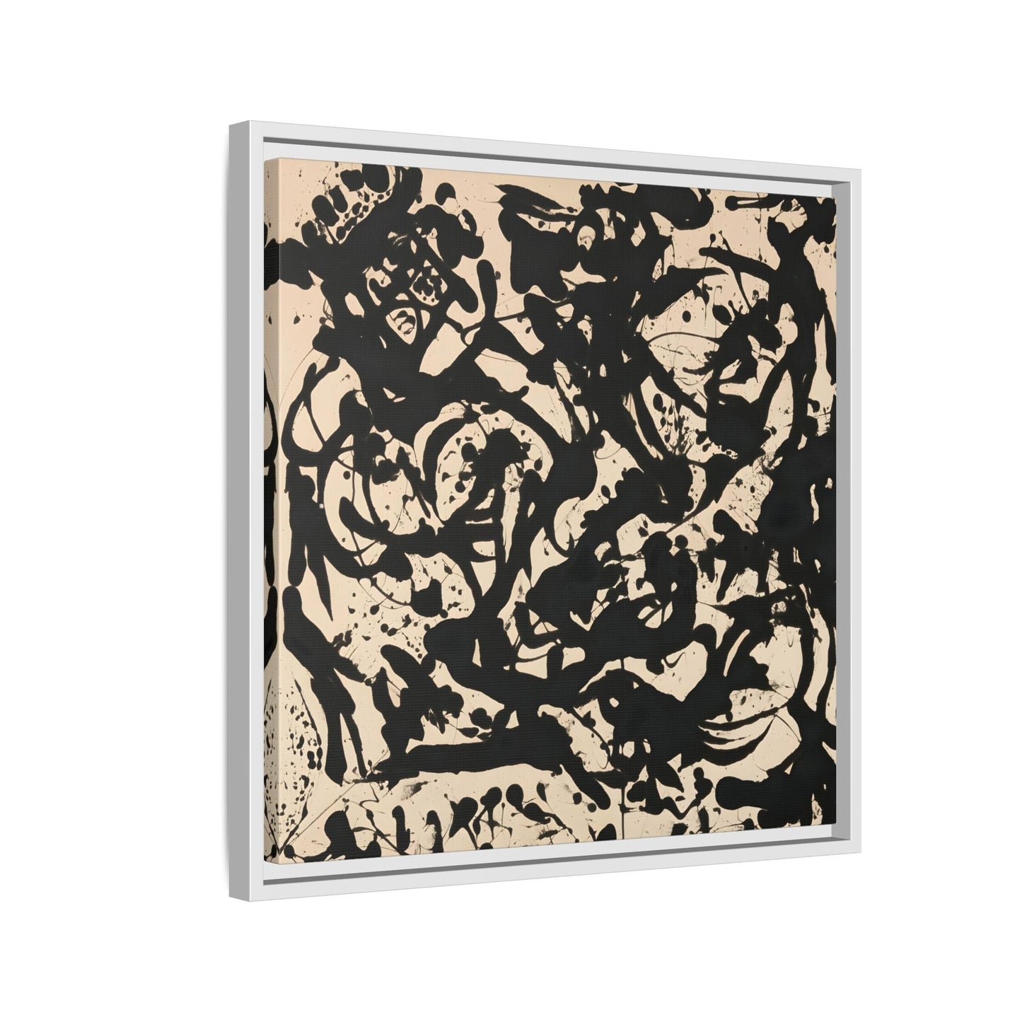 Framed Abstract Pollock Canvas Print - Famous Wall Art Prints - YesArtYes