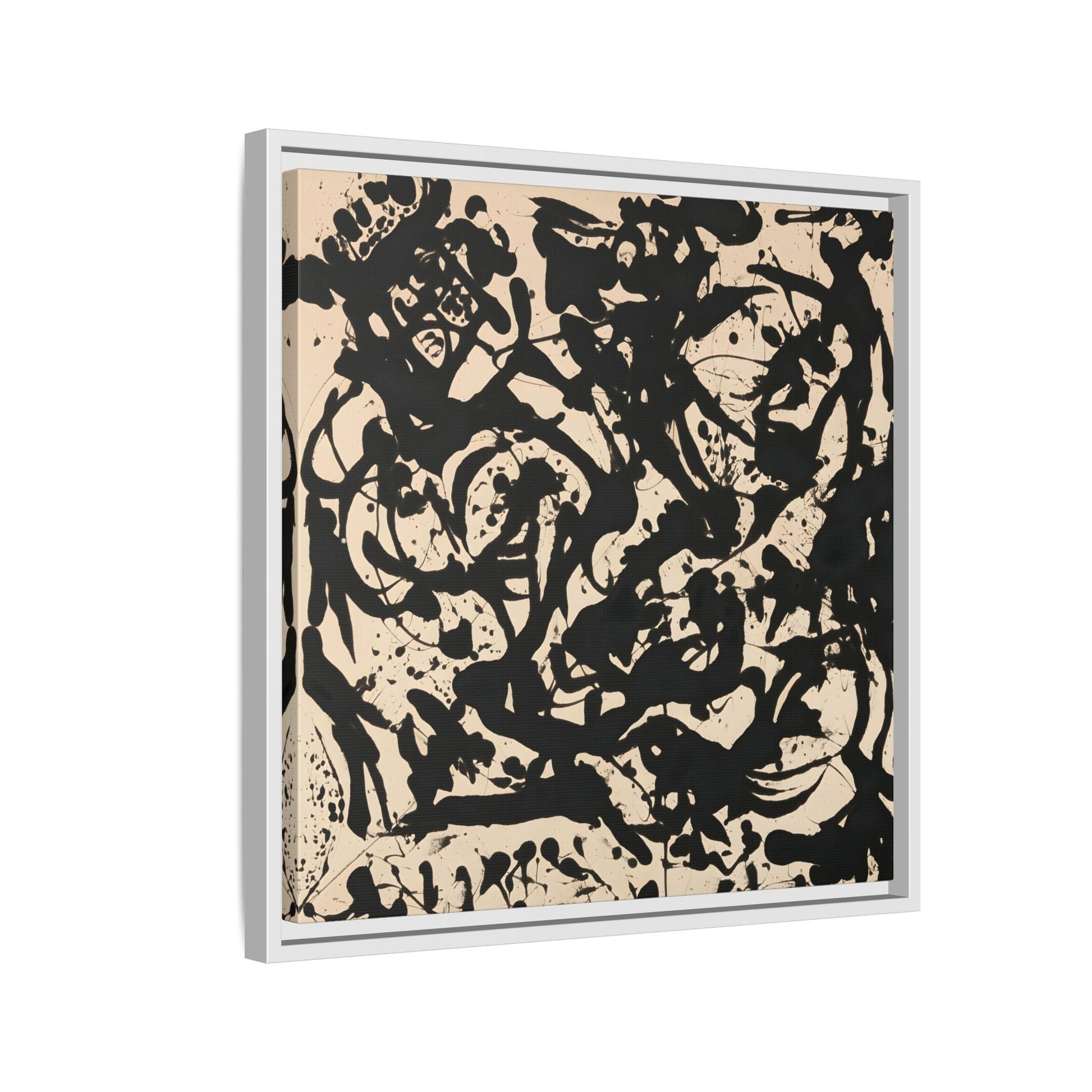 Framed Abstract Pollock Canvas Print - Famous Wall Art Prints - YesArtYes