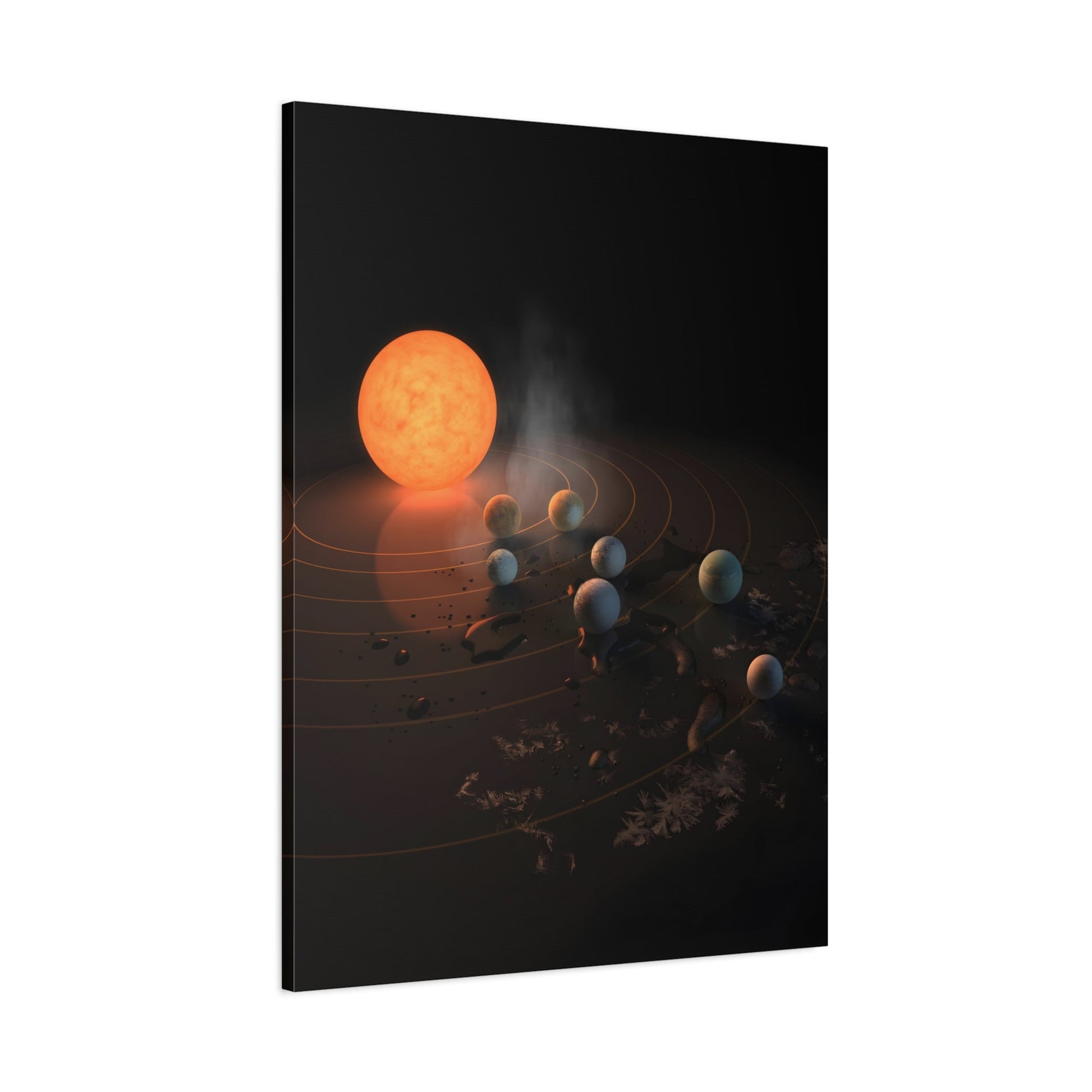 Framed Abstract TRAPPIST-1 System star Canvas Prints - An Ultra-cool Dwarf by NASA Spitzer Space Telescope Wall Art Print