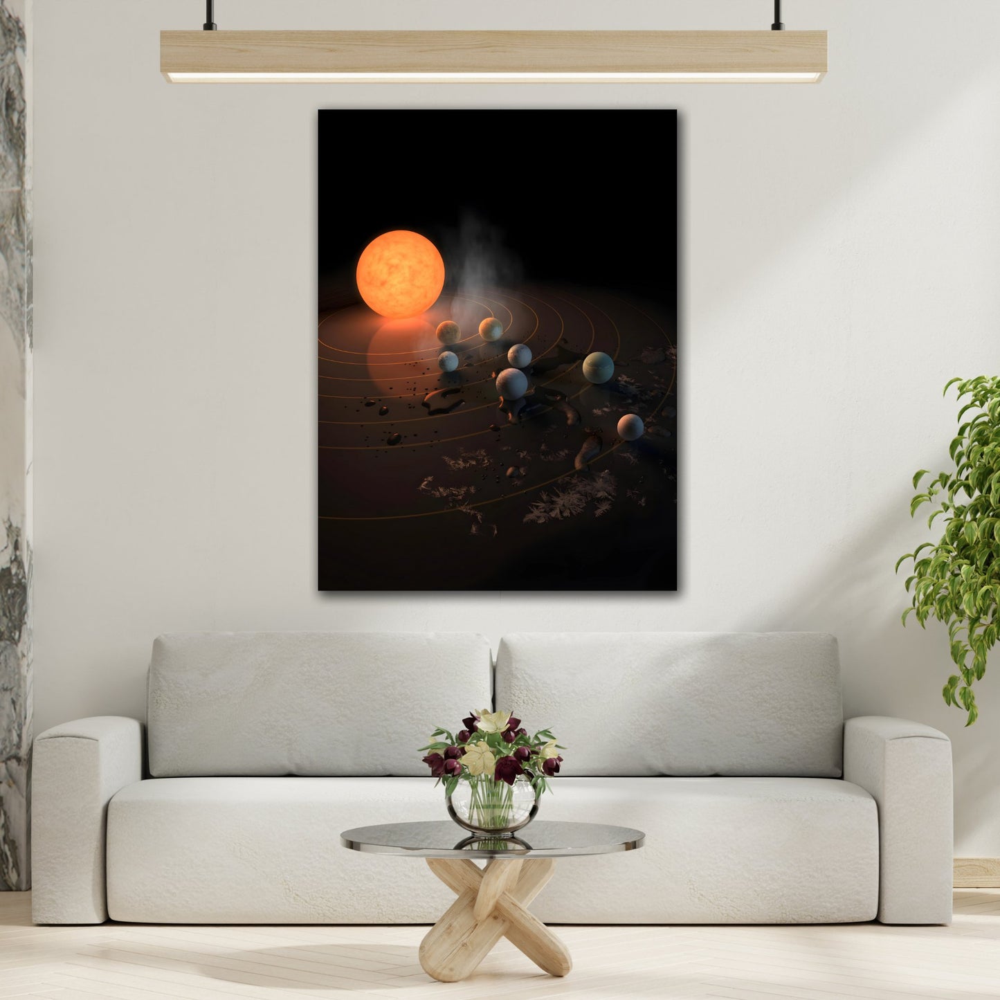 Framed Abstract TRAPPIST-1 System star Canvas Prints - An Ultra-cool Dwarf by NASA Spitzer Space Telescope Wall Art Print