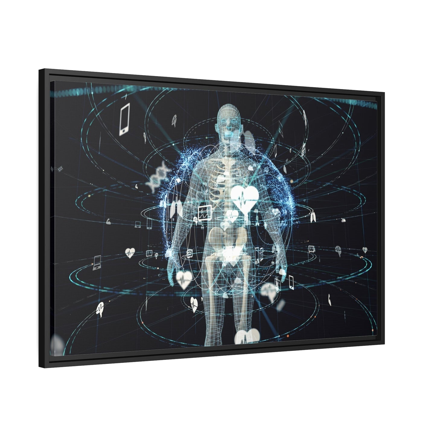 Framed Bone X-Ray Canvas Prints - Digital Health Network Art for Doctor’s Office Decor