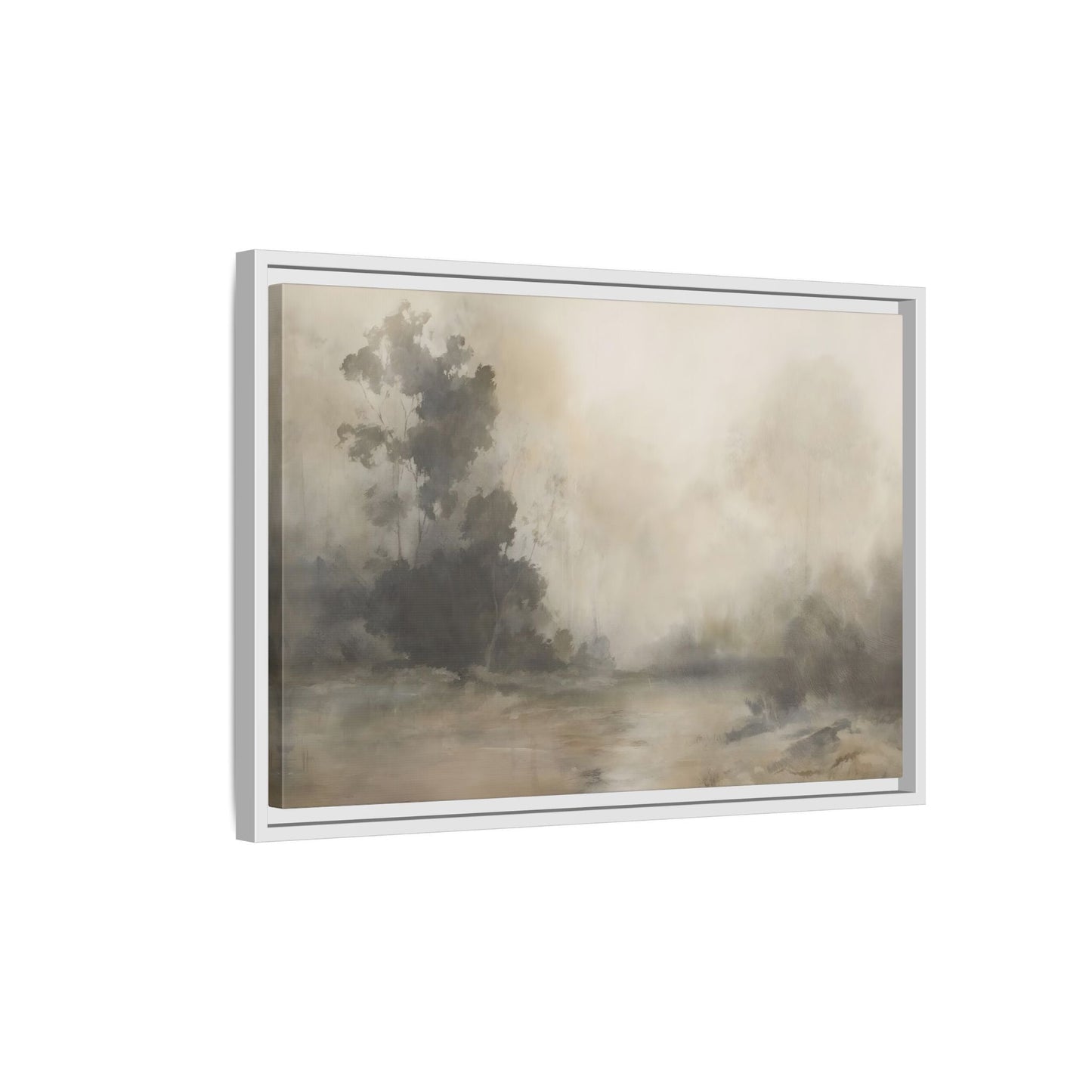 Framed Brown Minimalist Canvas Art - Serene Landscape Decor - YesArtYes