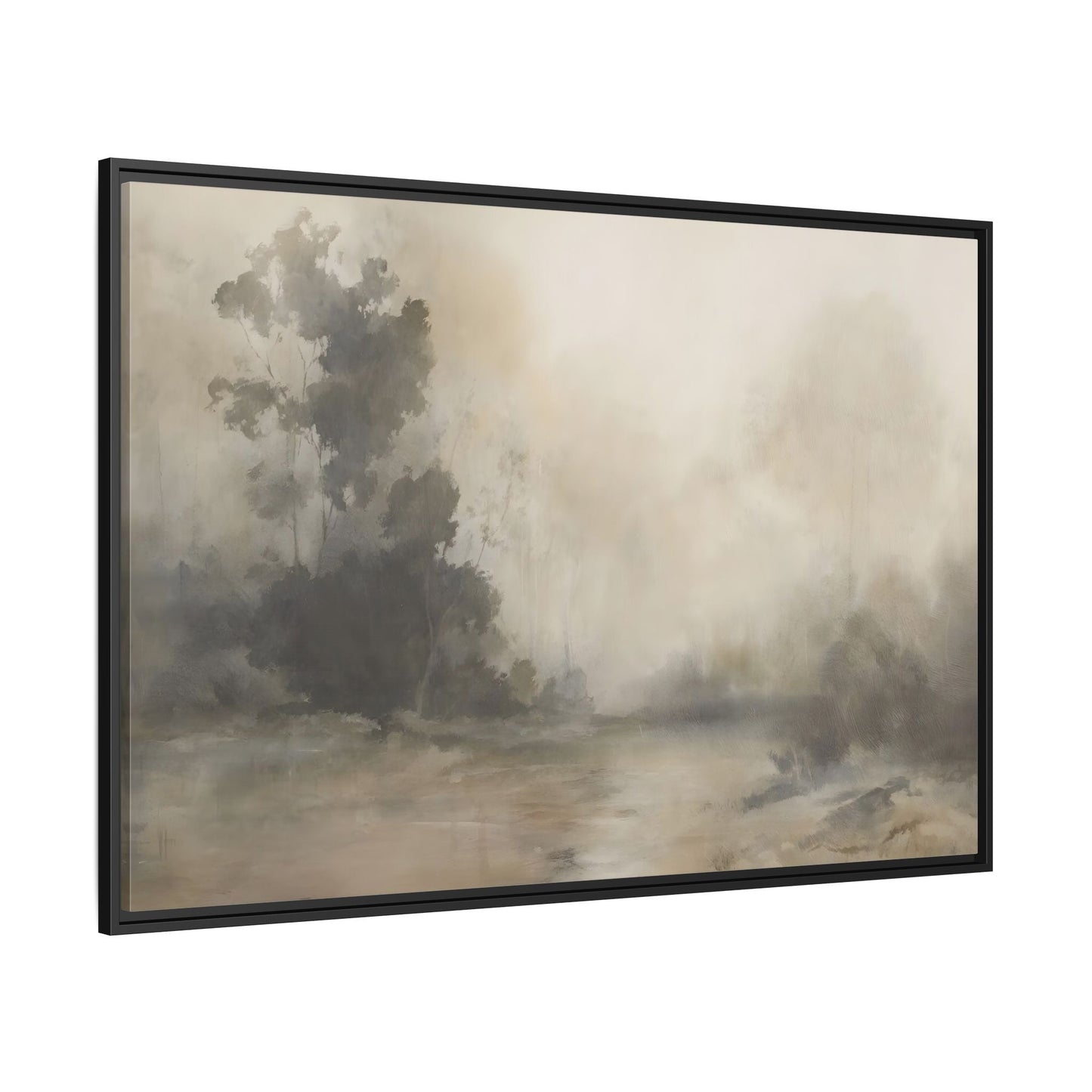 Framed Brown Minimalist Canvas Art - Serene Landscape Decor - YesArtYes