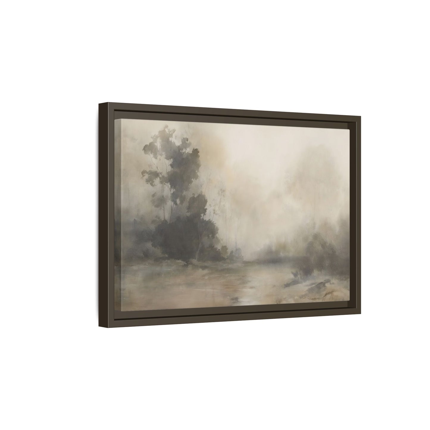 Framed Brown Minimalist Canvas Art - Serene Landscape Decor - YesArtYes