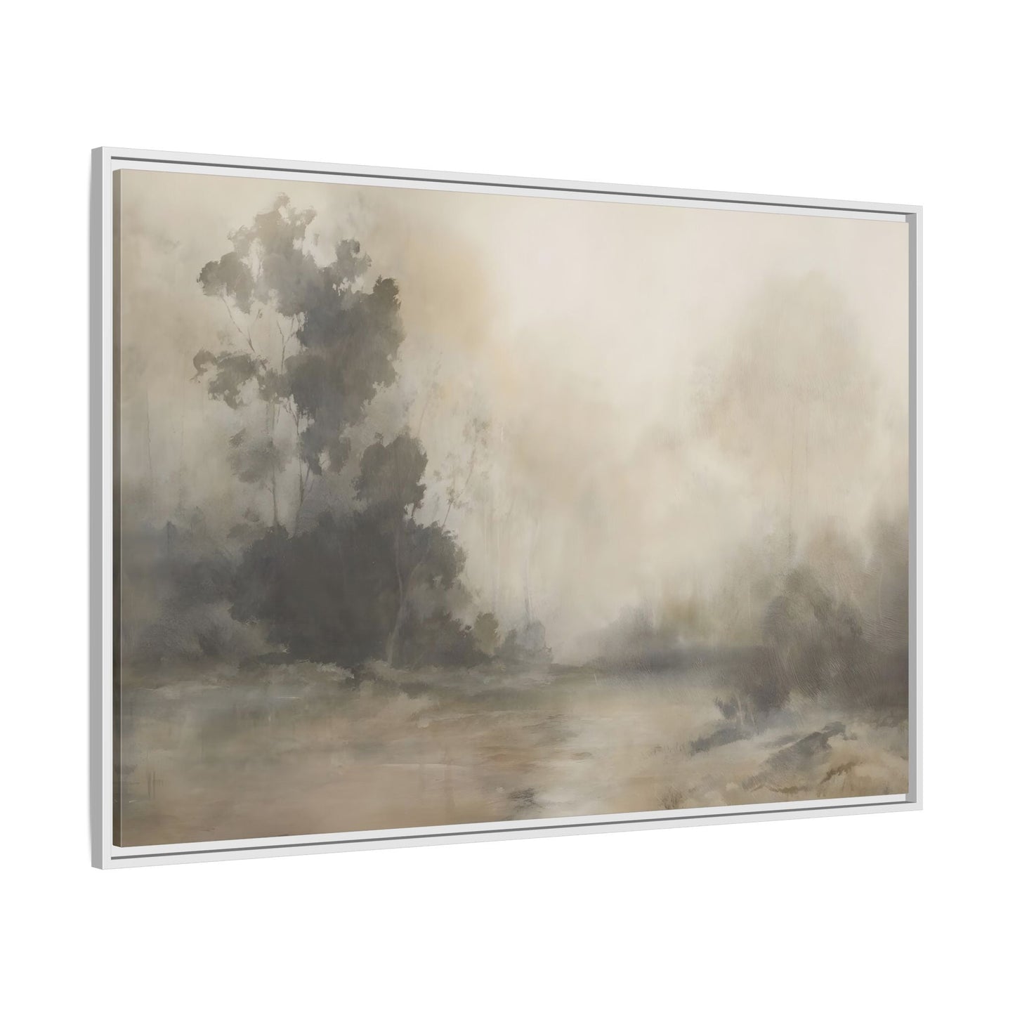 Framed Brown Minimalist Canvas Art - Serene Landscape Decor - YesArtYes