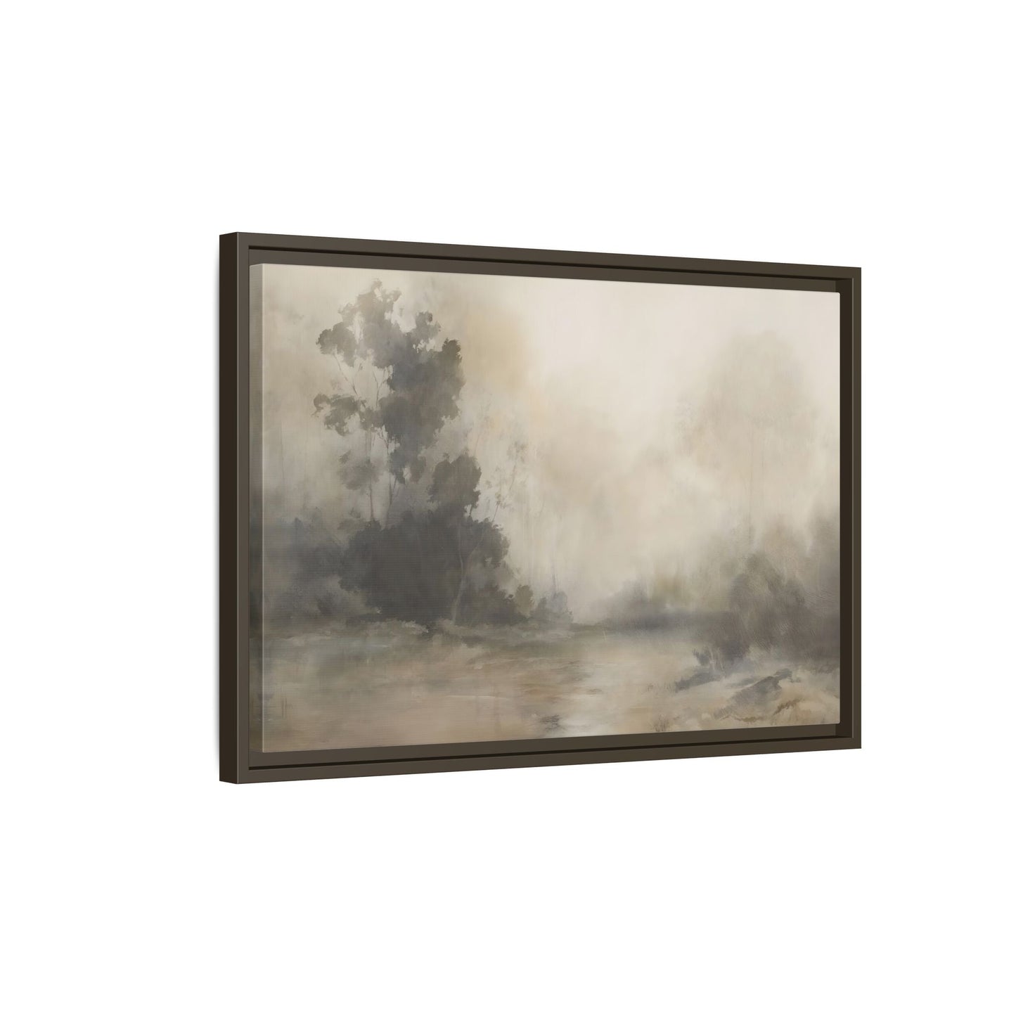 Framed Brown Minimalist Canvas Art - Serene Landscape Decor - YesArtYes
