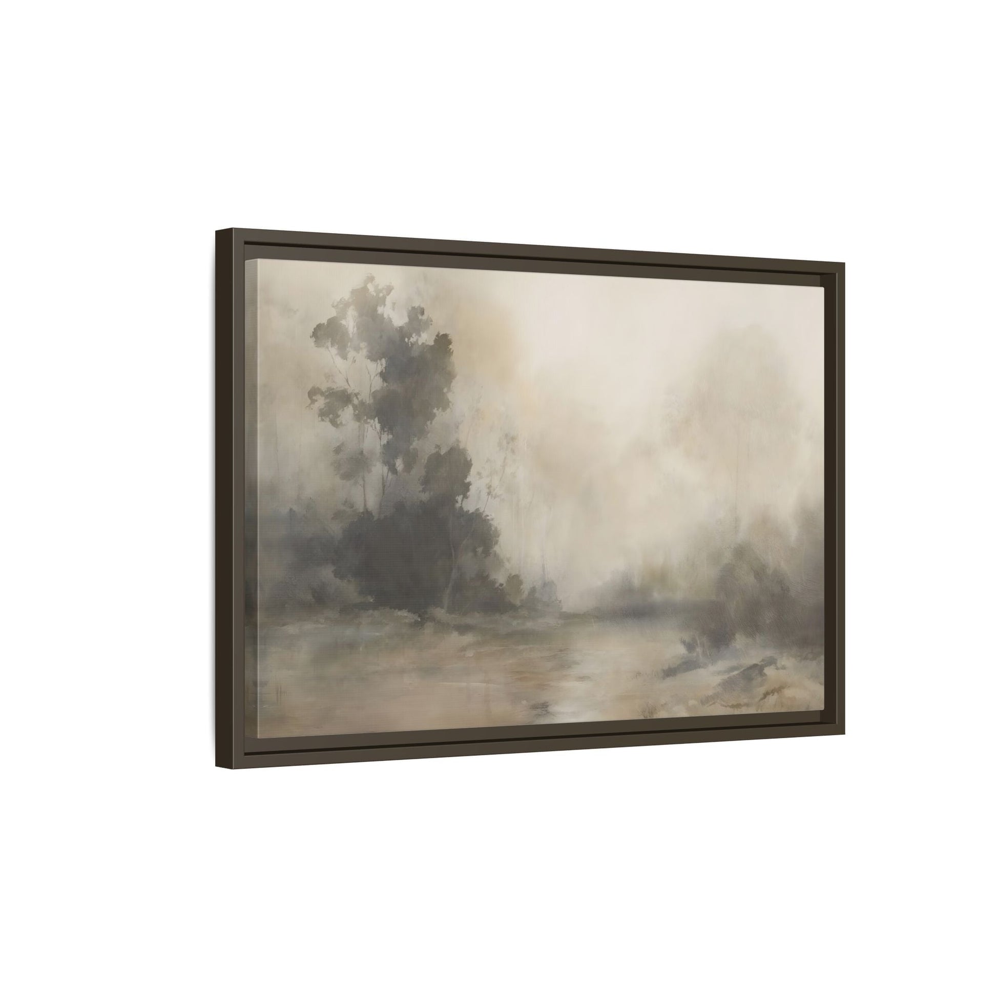 Framed Brown Minimalist Canvas Art - Serene Landscape Decor - YesArtYes