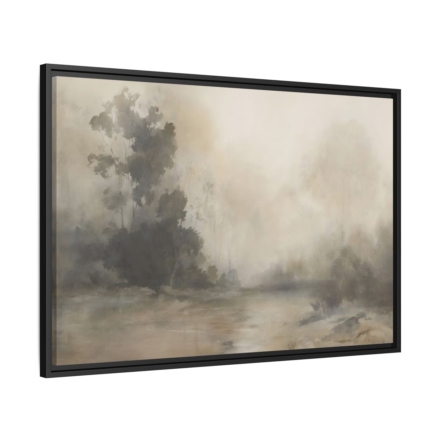 Framed Brown Minimalist Canvas Art - Serene Landscape Decor - YesArtYes