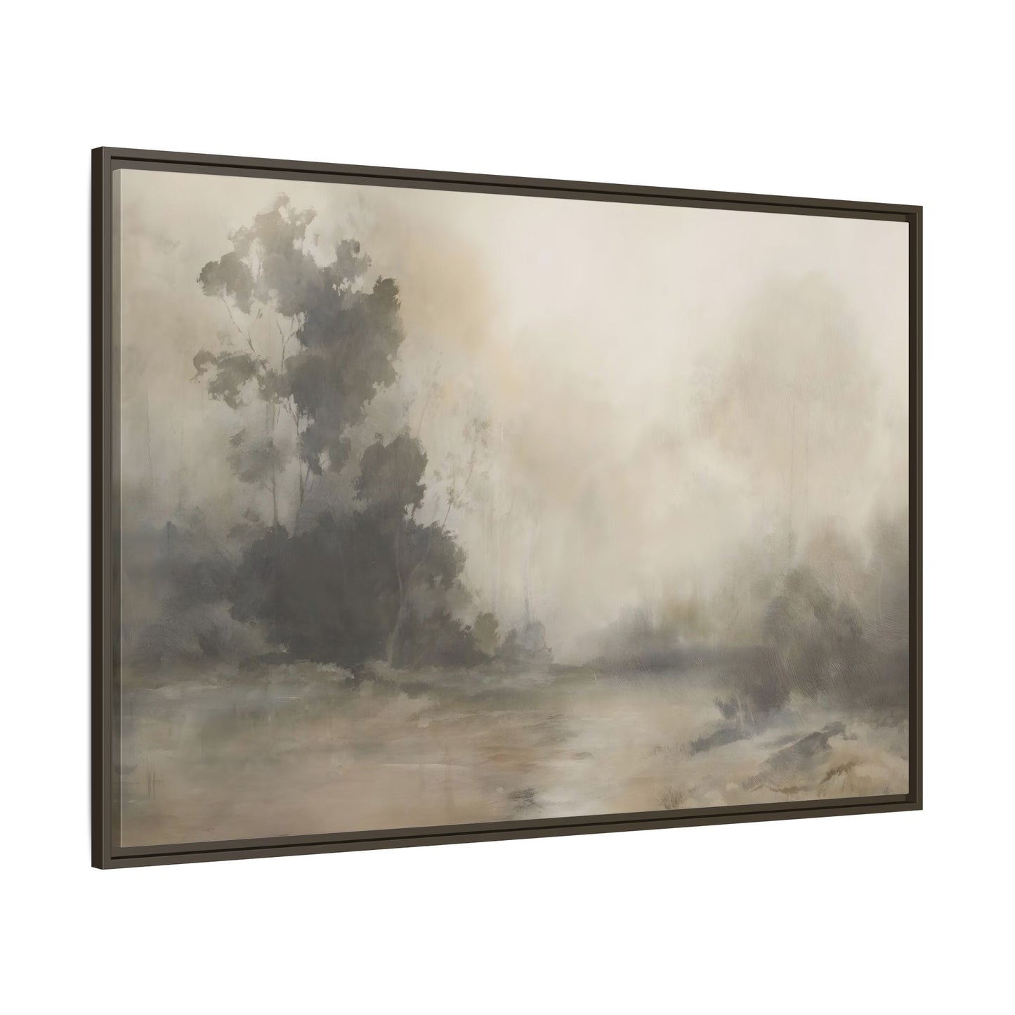 Framed Brown Minimalist Canvas Art - Serene Landscape Decor - YesArtYes