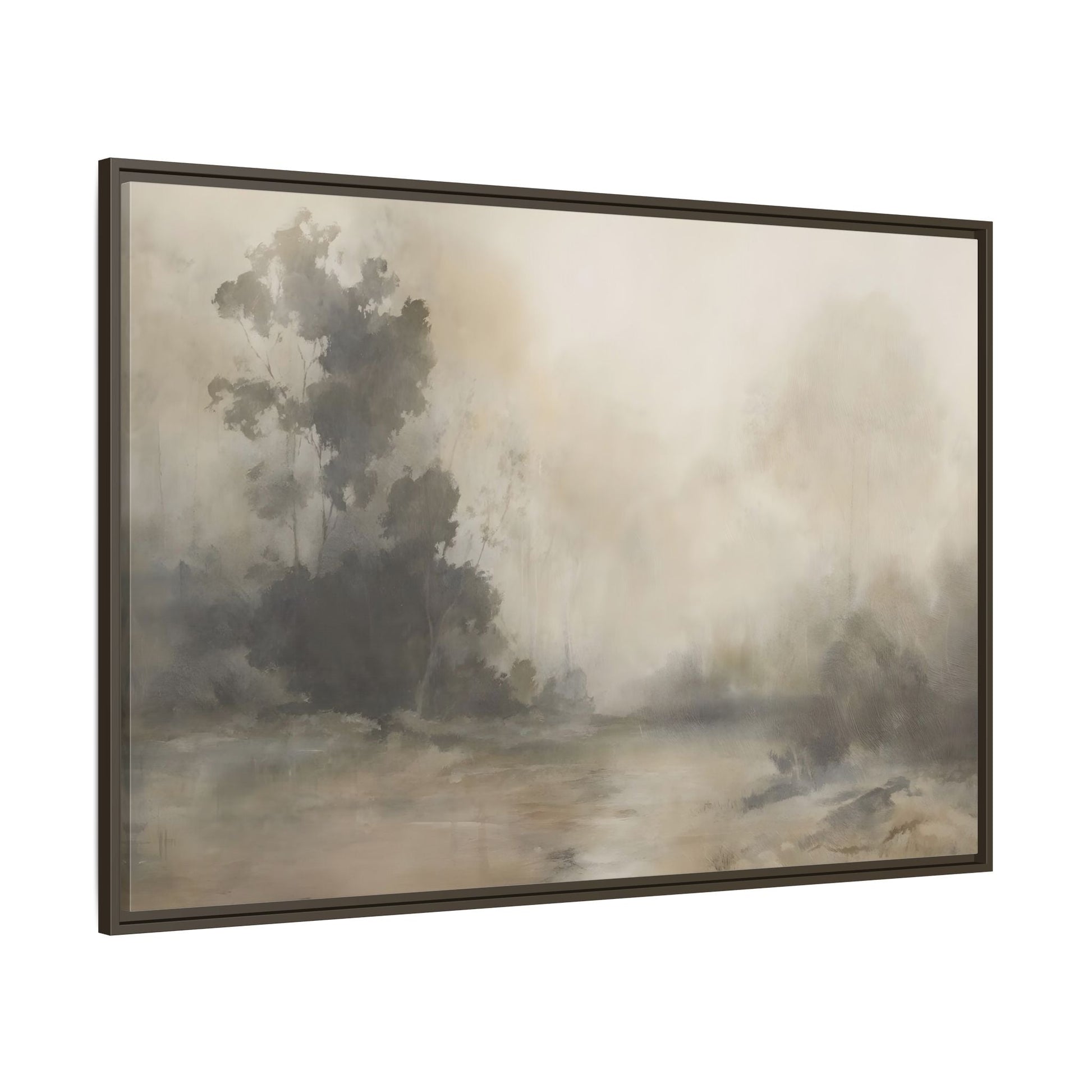 Framed Brown Minimalist Canvas Art - Serene Landscape Decor - YesArtYes