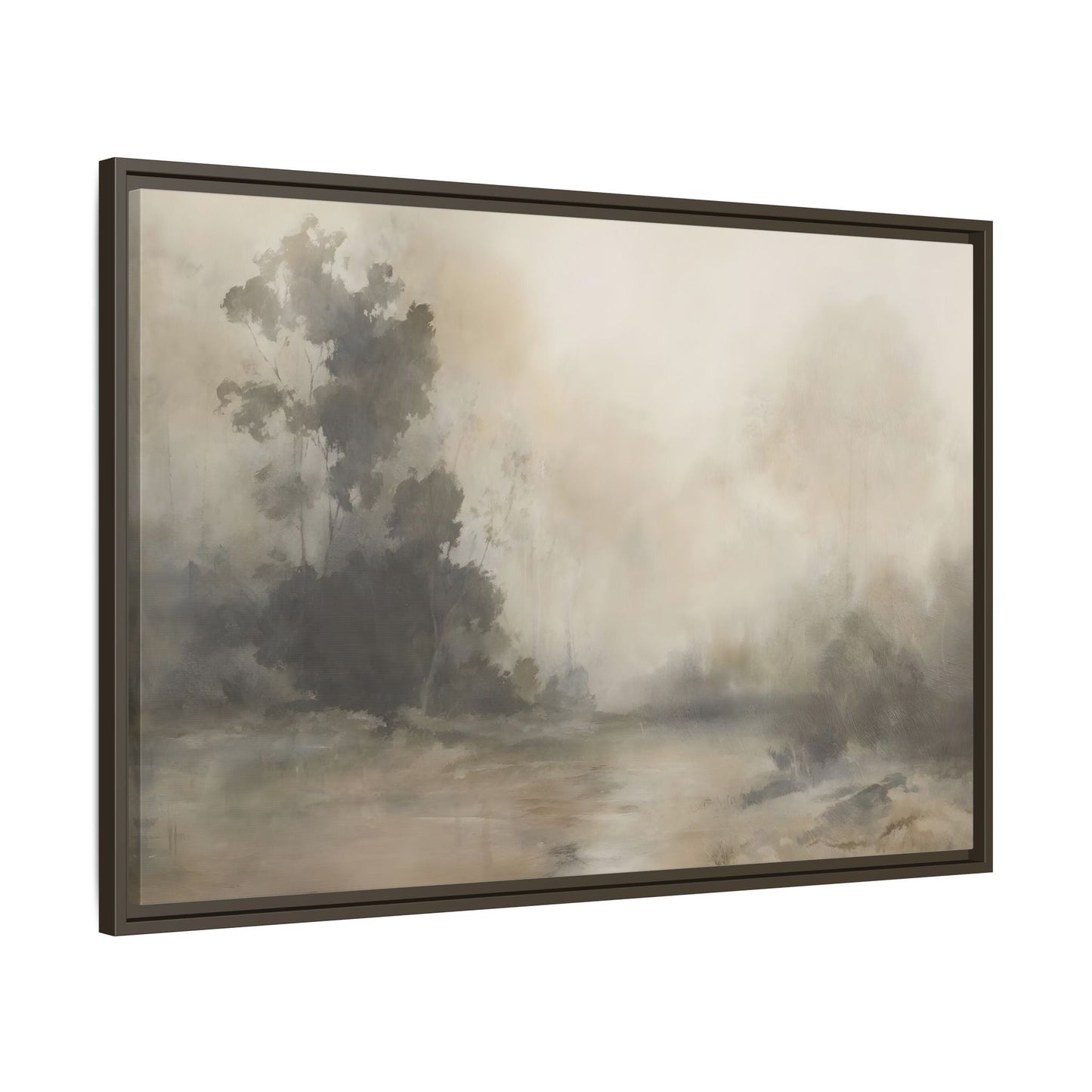 Framed Brown Minimalist Canvas Art - Serene Landscape Decor - YesArtYes