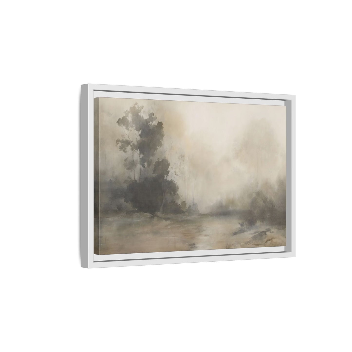 Framed Brown Minimalist Canvas Art - Serene Landscape Decor - YesArtYes