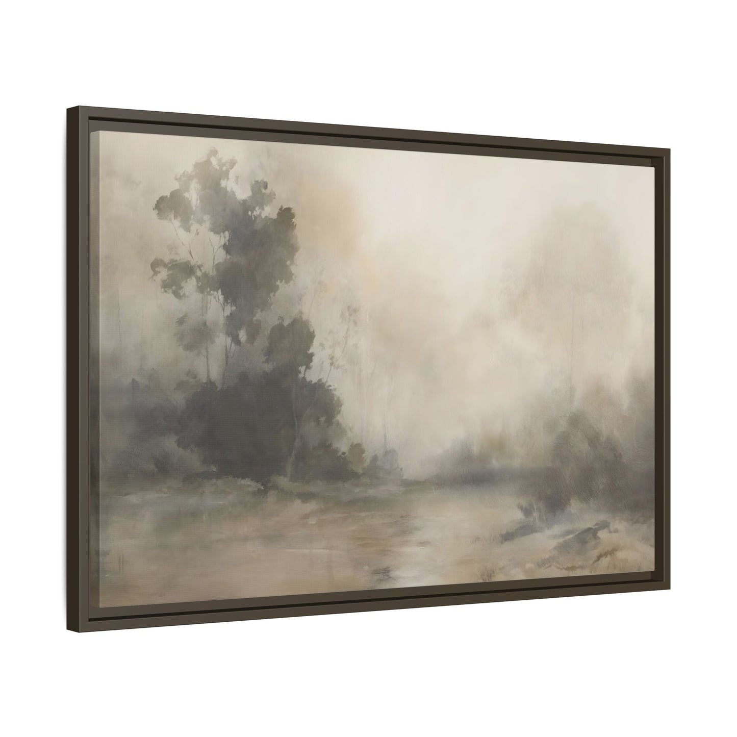 Framed Brown Minimalist Canvas Art - Serene Landscape Decor - YesArtYes