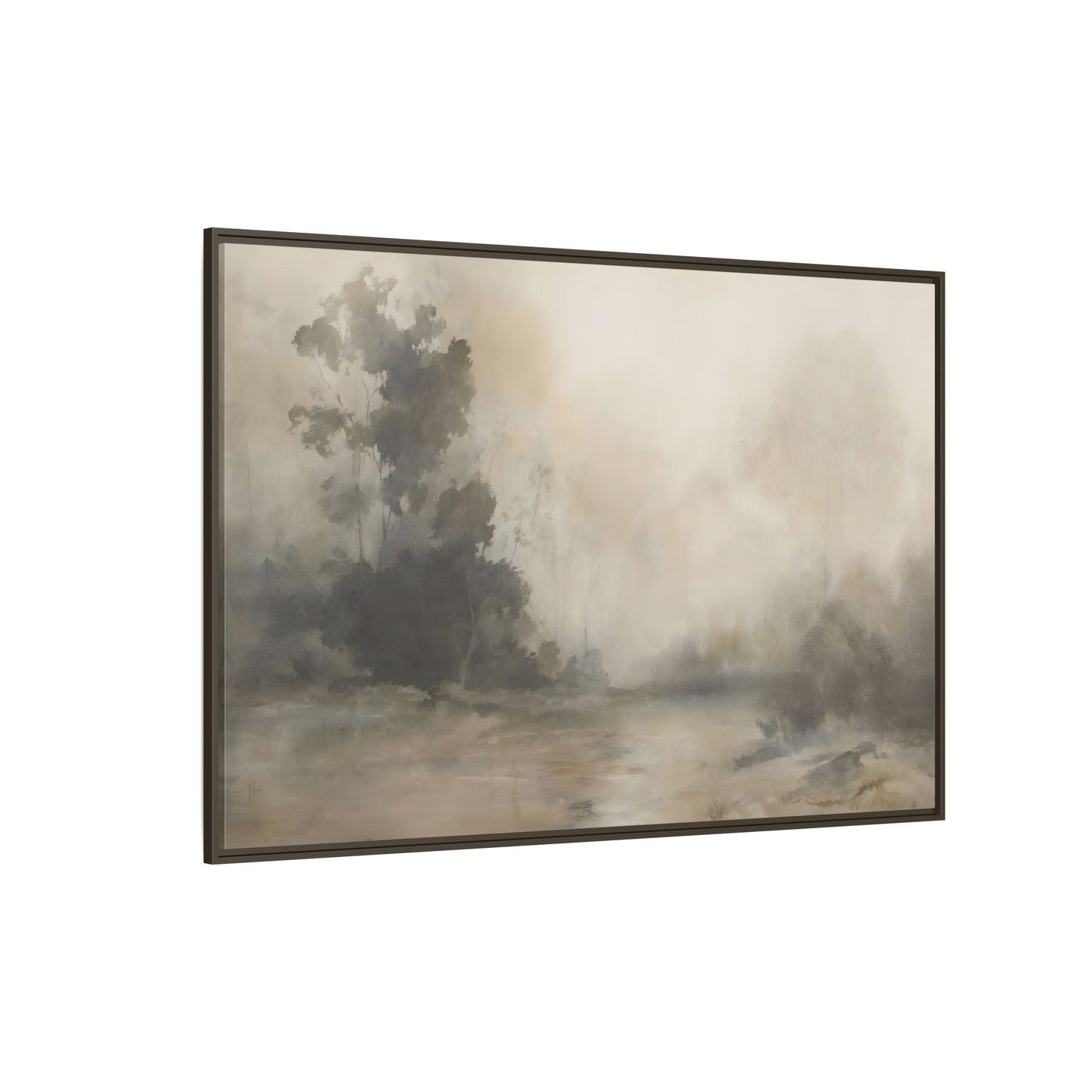 Framed Brown Minimalist Canvas Art - Serene Landscape Decor - YesArtYes