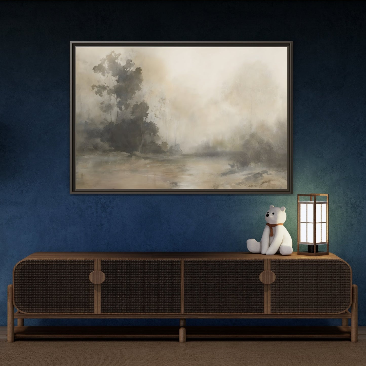 Framed Brown Minimalist Canvas Art - Serene Landscape Decor - YesArtYes