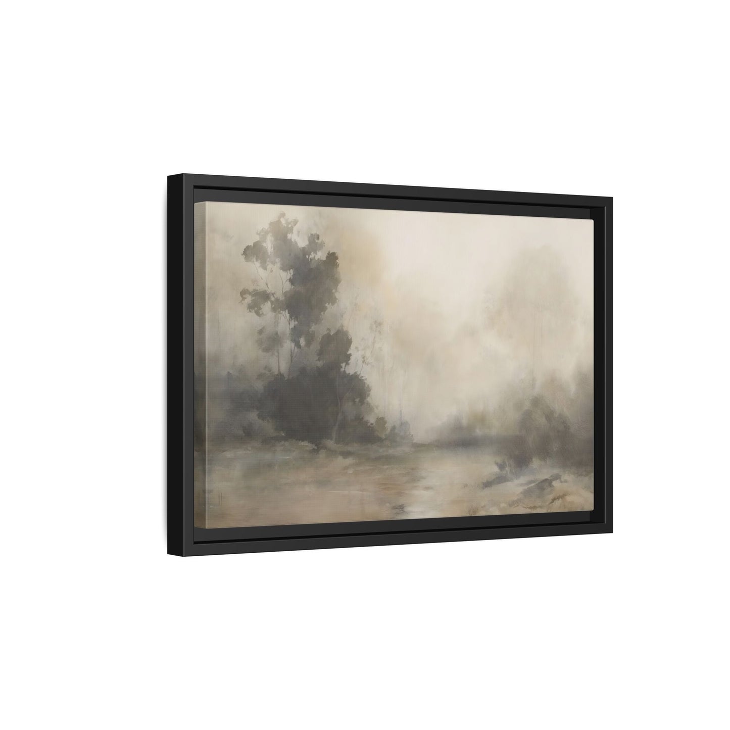 Framed Brown Minimalist Canvas Art - Serene Landscape Decor - YesArtYes