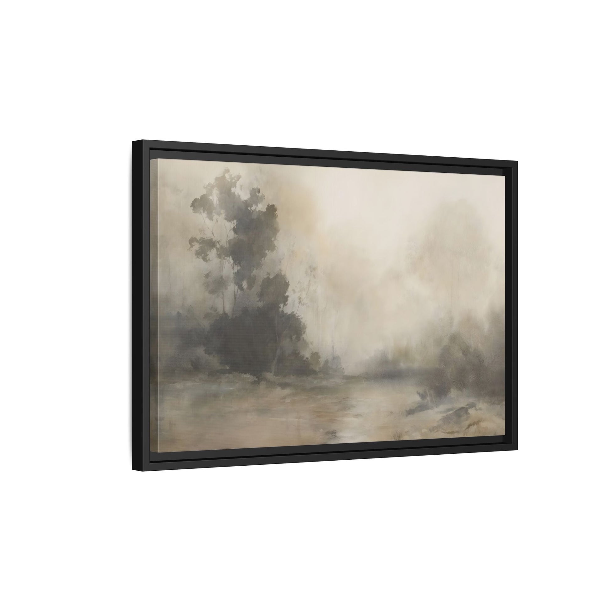 Framed Brown Minimalist Canvas Art - Serene Landscape Decor - YesArtYes