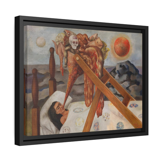 Framed Canvas Print Wall Art - Painting Without Hope by Frida Kahlo in Exclusive Frame