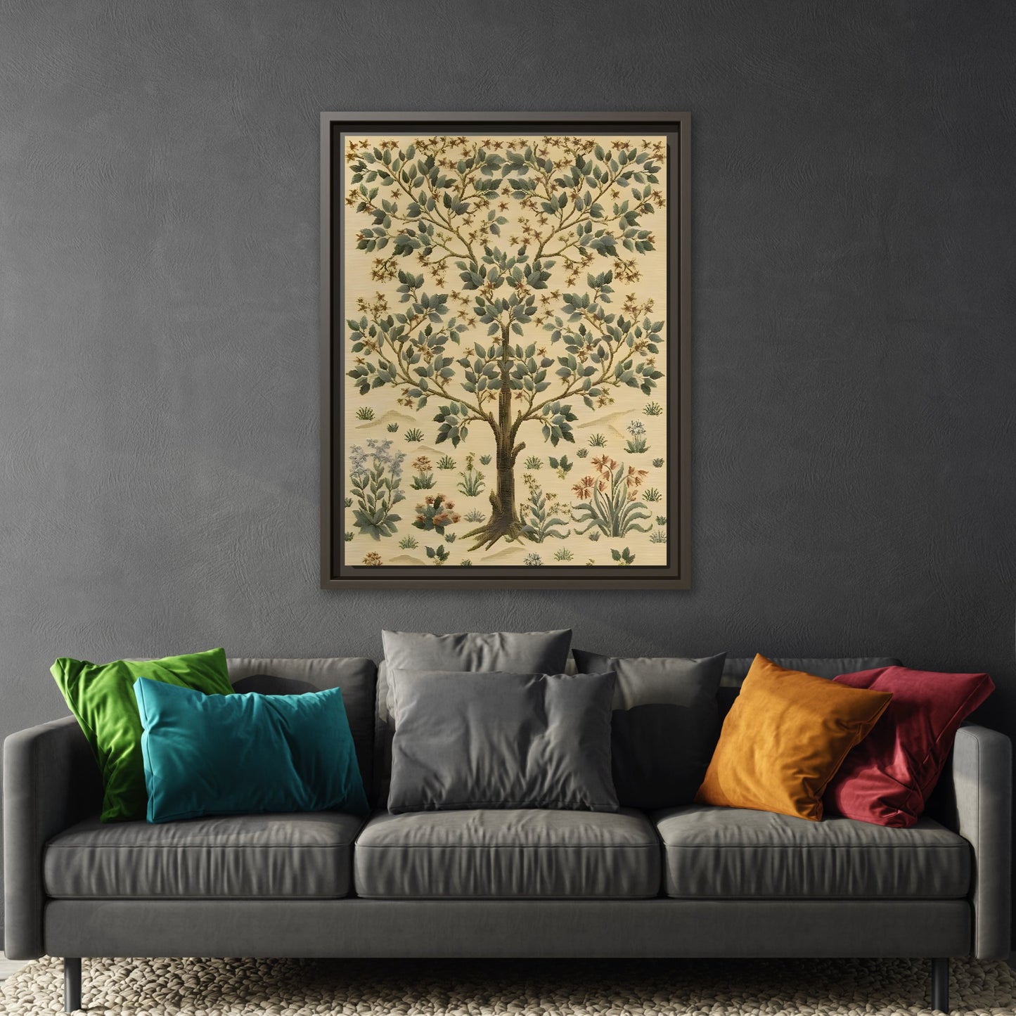 Framed Canvas Tree of life Print - Minimalist Modern Wall Art