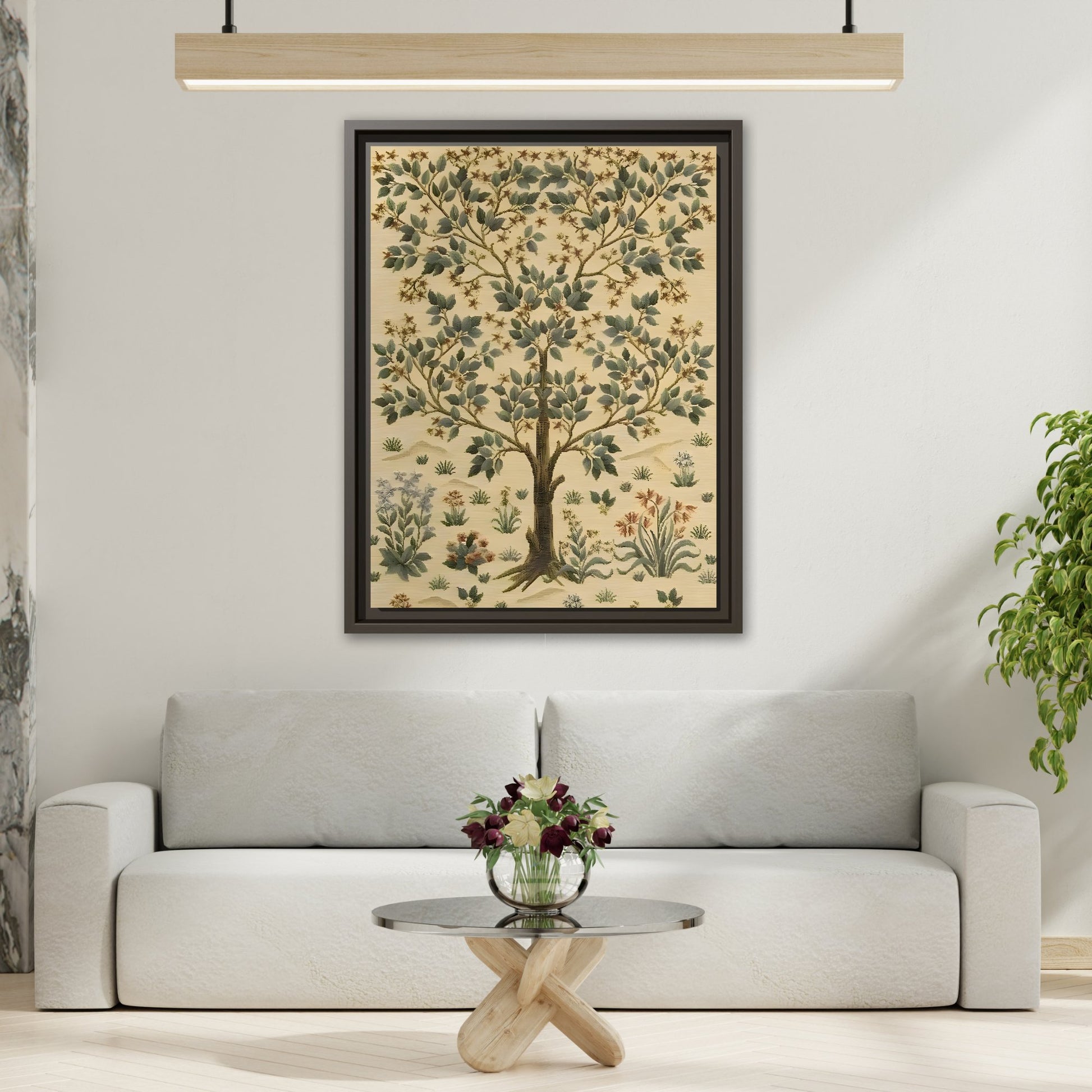 Framed Canvas Tree of life Print - Minimalist Modern Wall Art